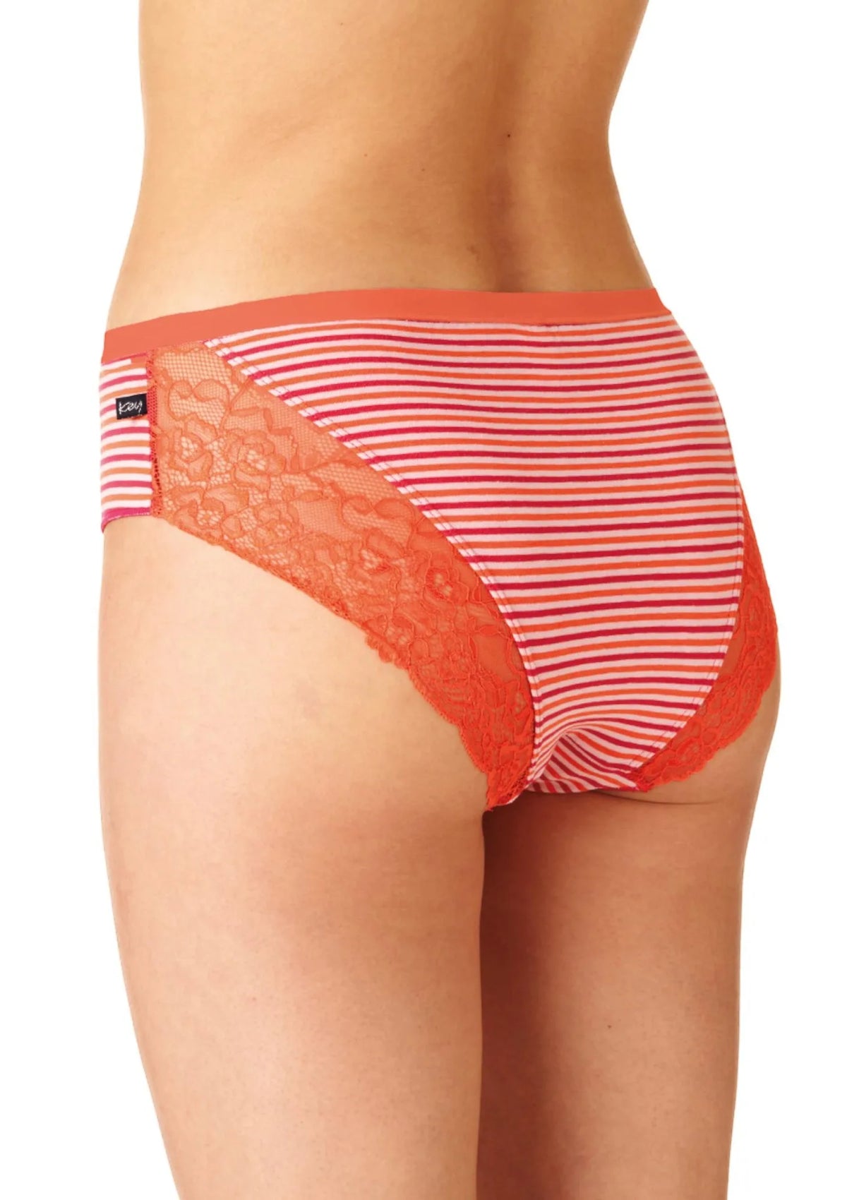 Figi midi bikini w paseczki Key LPC 332, bawełna 2 pack
