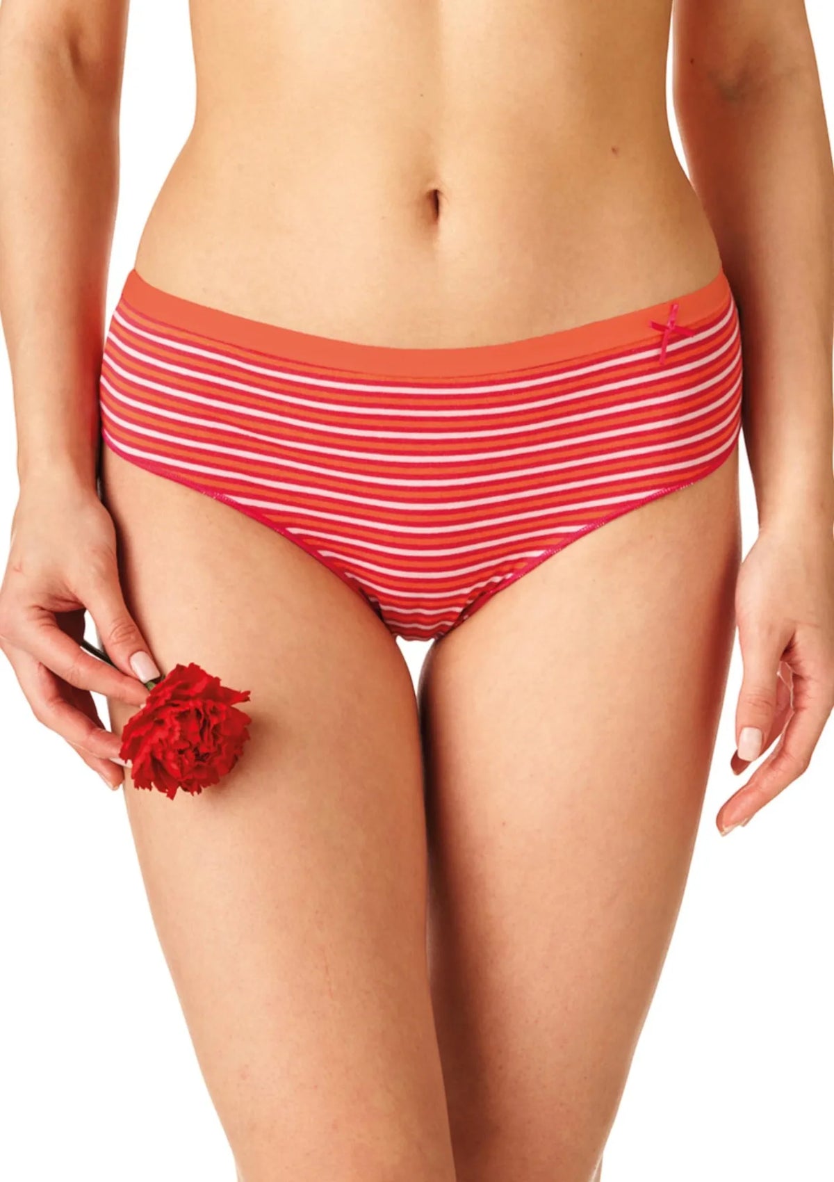 Figi midi bikini w paseczki Key LPC 332, bawełna 2 pack