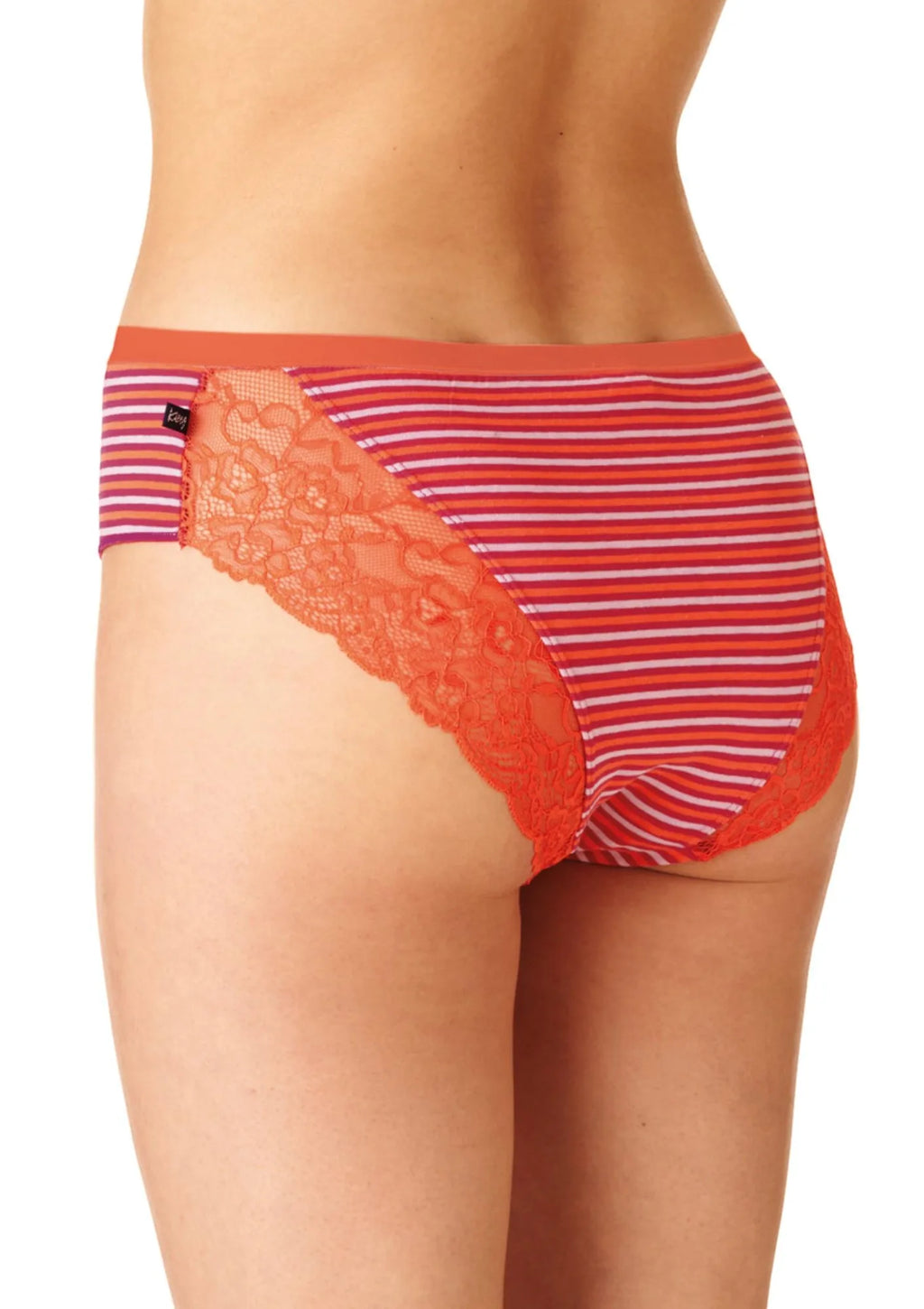 Figi midi bikini w paseczki Key LPC 332, bawełna 2 pack