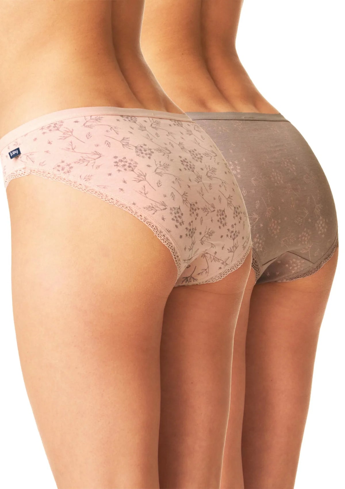 Figi mini bikini Key LPR 909 z roślinnym wzorem, 2 sztuki