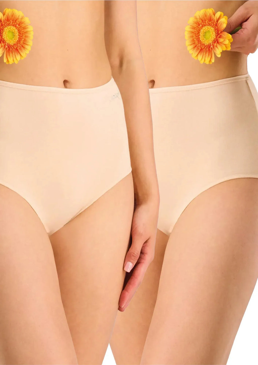 Key LPF 185 figi maxi bikini z wysokim stanem, 2 szt. beżowe