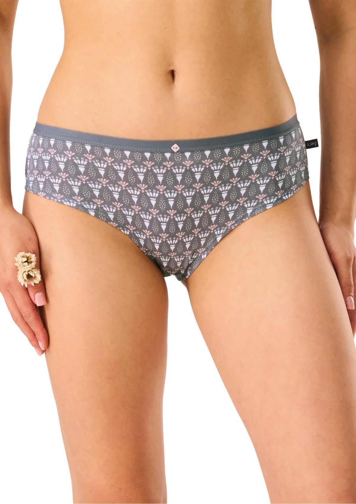 Hipstery damskie Key LPN 722 z ludowym rysunkiem, 2 pary