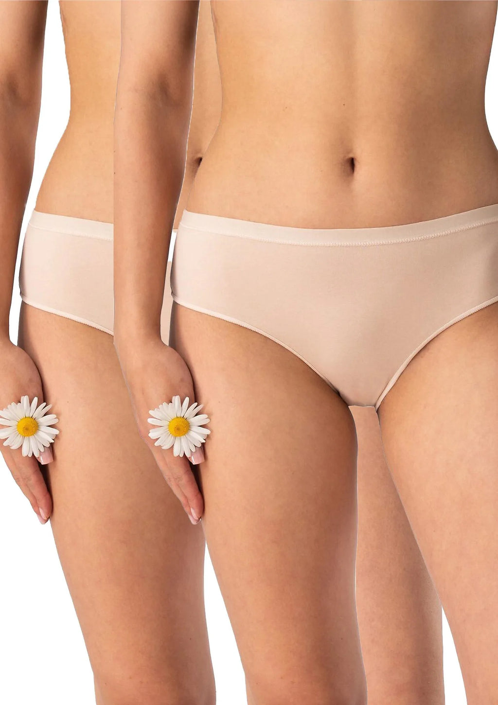 Key LPN 132 figi damskie beżowe midi bikini, bawełna, dwupak
