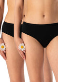 Key LPN 132 figi damskie czarne midi bikini, bawełna, dwupak