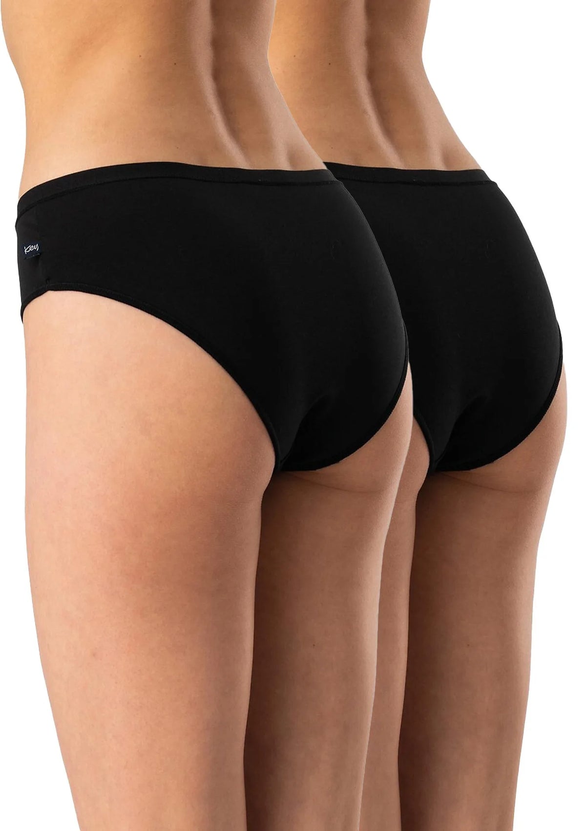 Key LPN 132 figi damskie czarne midi bikini, bawełna, dwupak