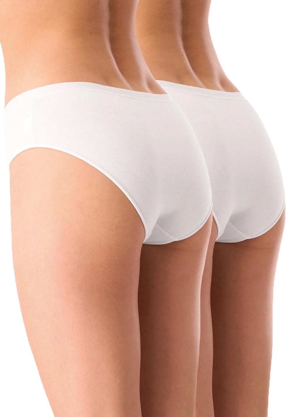 Key LPN 132 figi damskie białe midi bikini, bawełna, dwupak