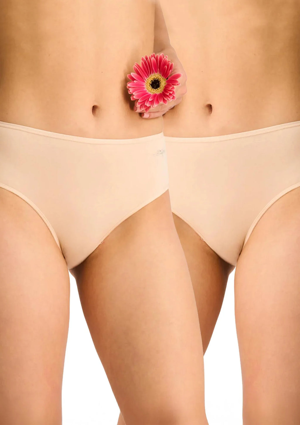 Key LPC 185 figi midi bikini gładkie, 2 szt. beż