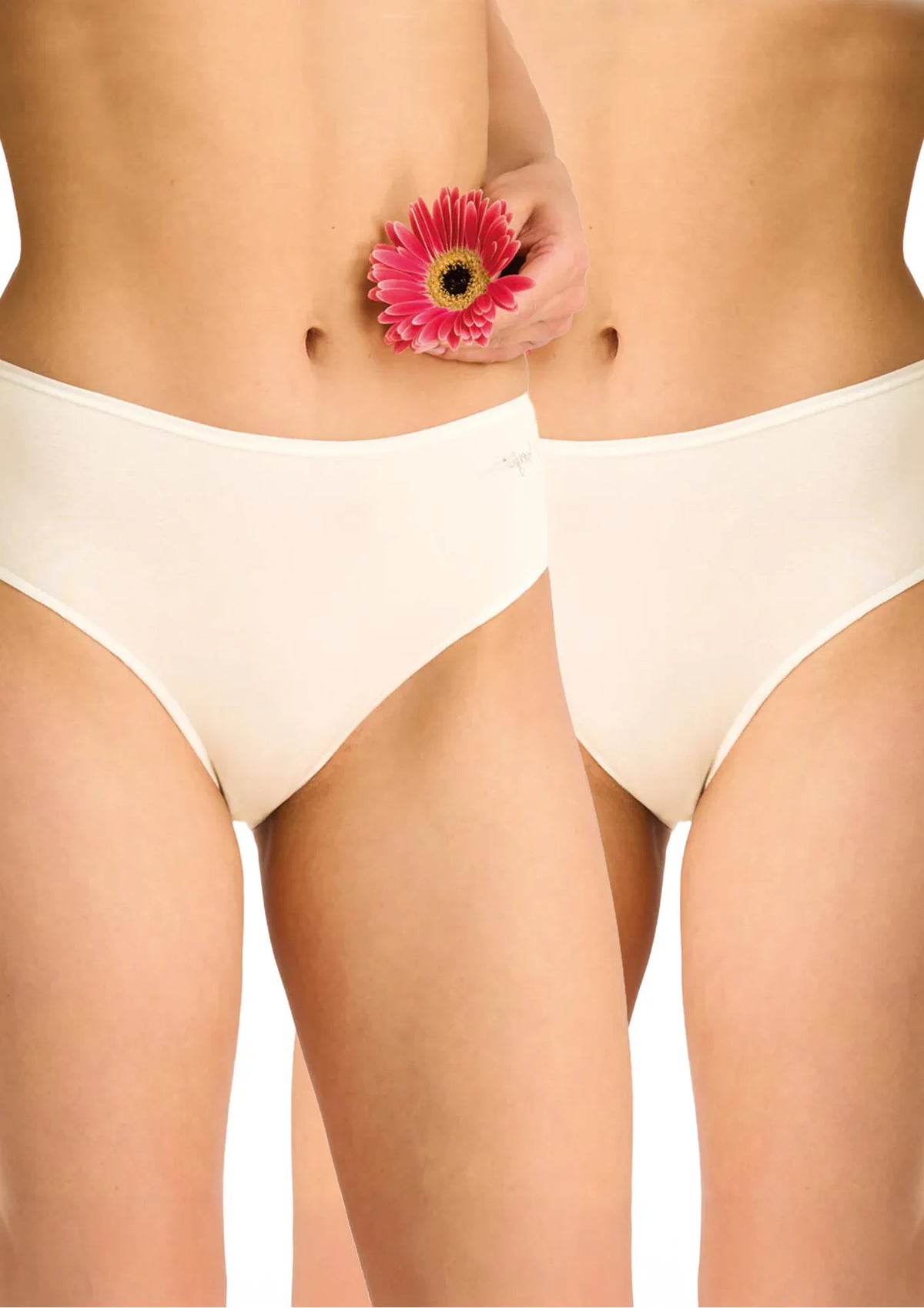 Key LPC 185 figi midi bikini gładkie, 2 szt. ecru