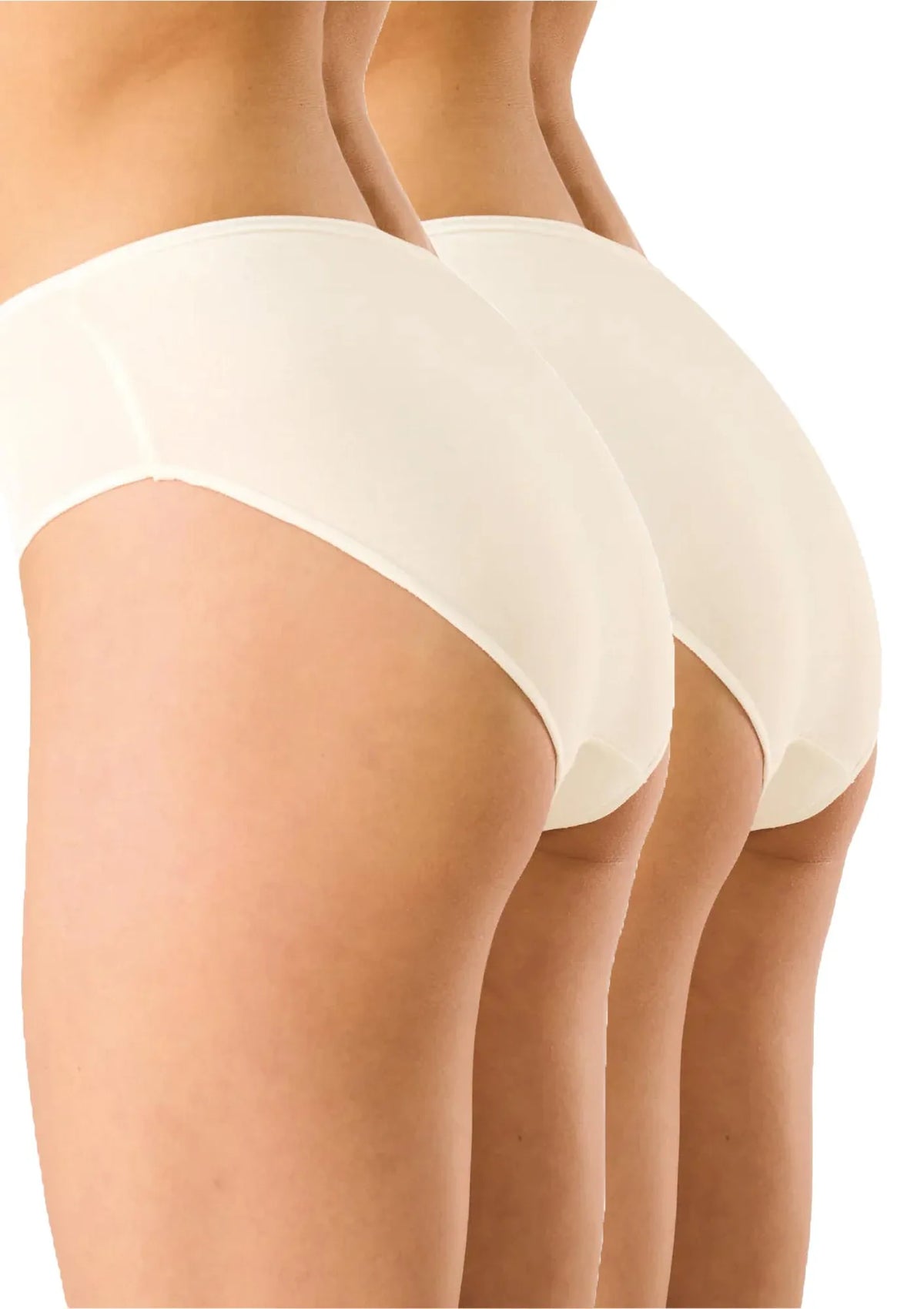 Key LPC 185 figi midi bikini gładkie, 2 szt. ecru