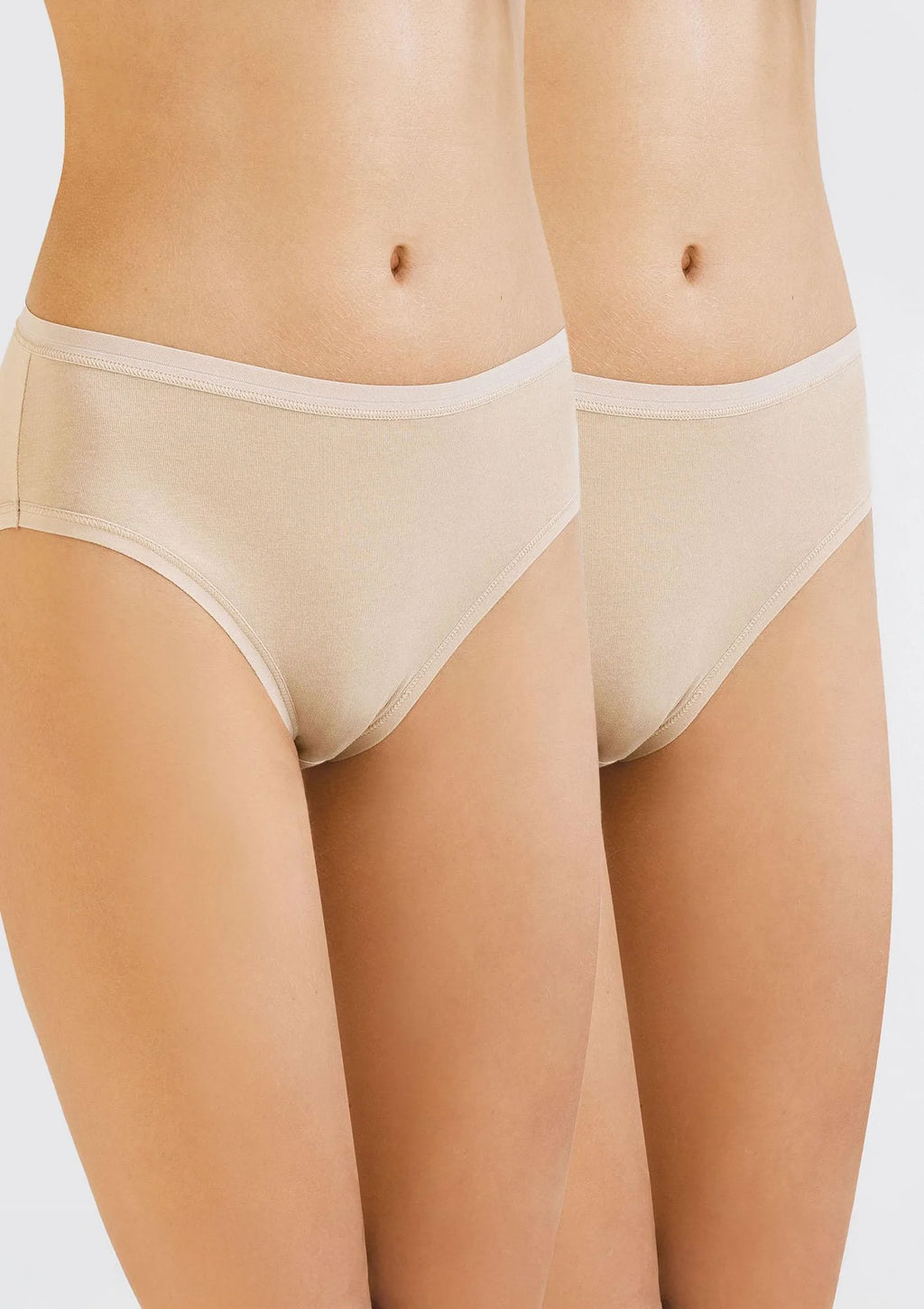 Figi Kleo 3146 Cotton beżowe klasyczne, wyższy stan, 2 pack