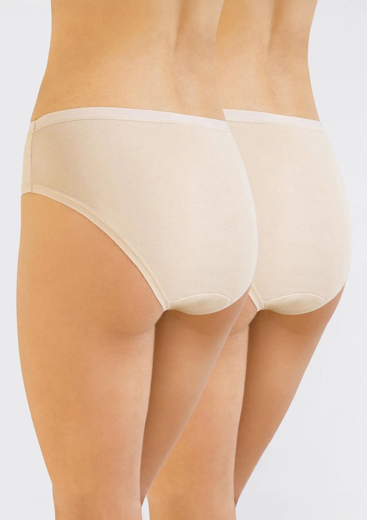 Figi Kleo 3146 Cotton beżowe klasyczne, wyższy stan, 2 pack