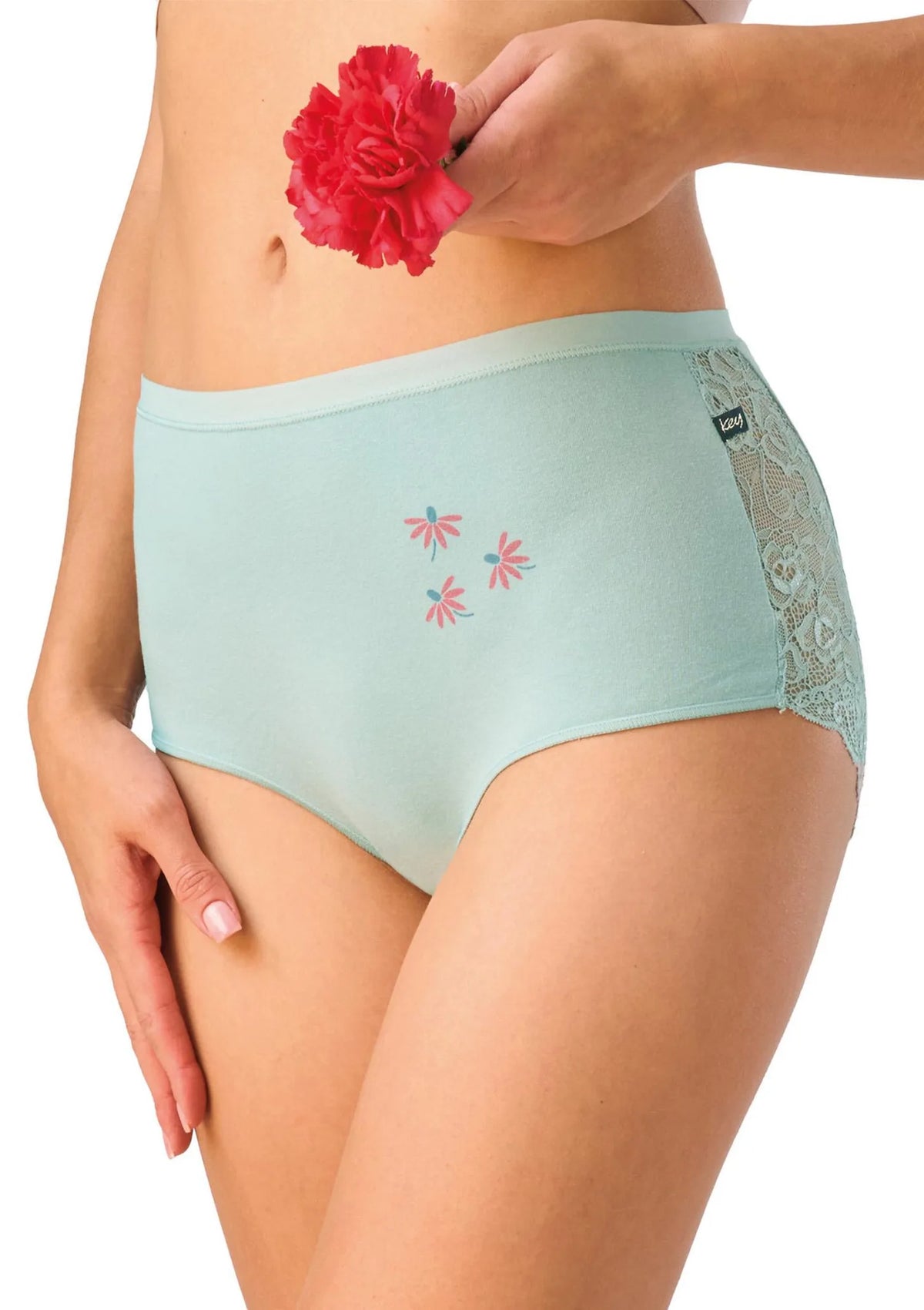 Figi maxi bikini Key LPF 570 w kwiecistą łączkę, 2 pary