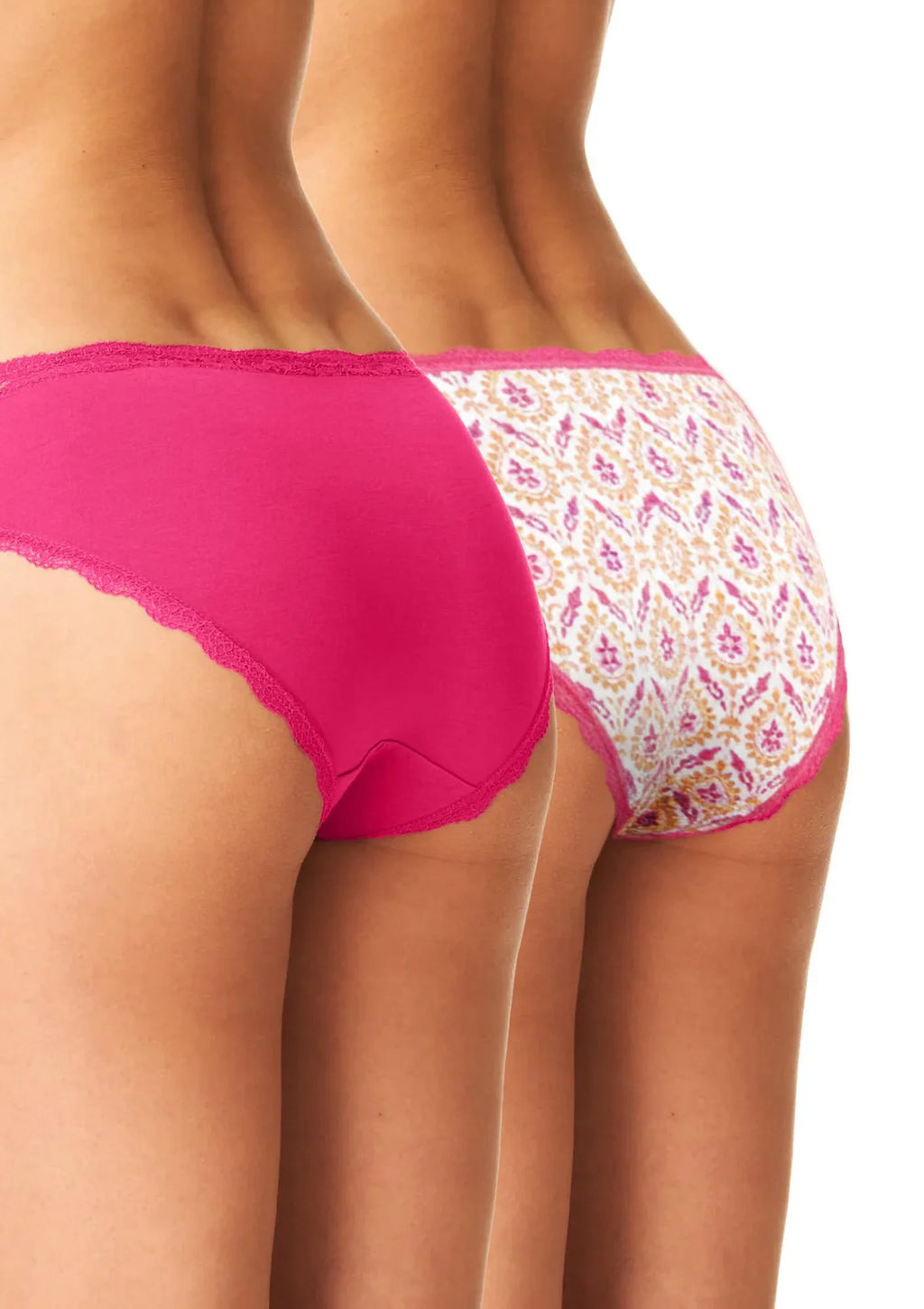 Key LPR 500 bawełniane figi mini bikini z ludowym motywem, 2 szt.