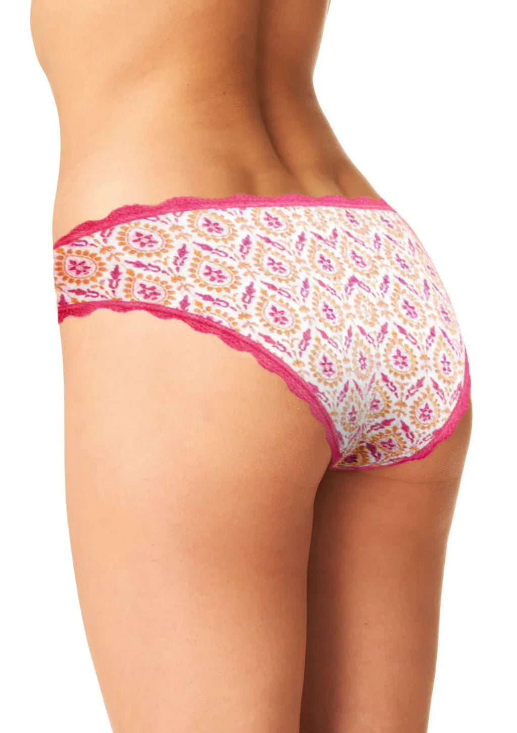 Key LPR 500 bawełniane figi mini bikini z ludowym motywem, 2 szt.