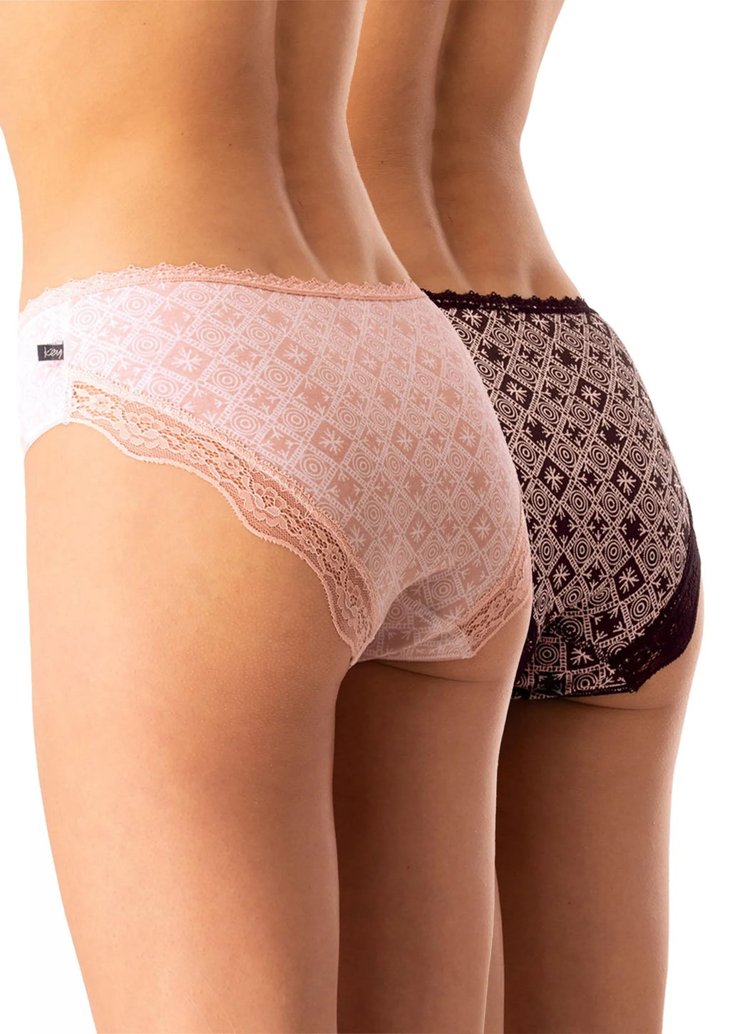 Key LPC 731 figi midi bikini z koronką, bawełniany 2-pak