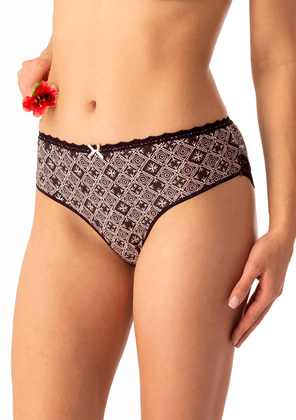 Key LPC 731 figi midi bikini z koronką, bawełniany 2-pak