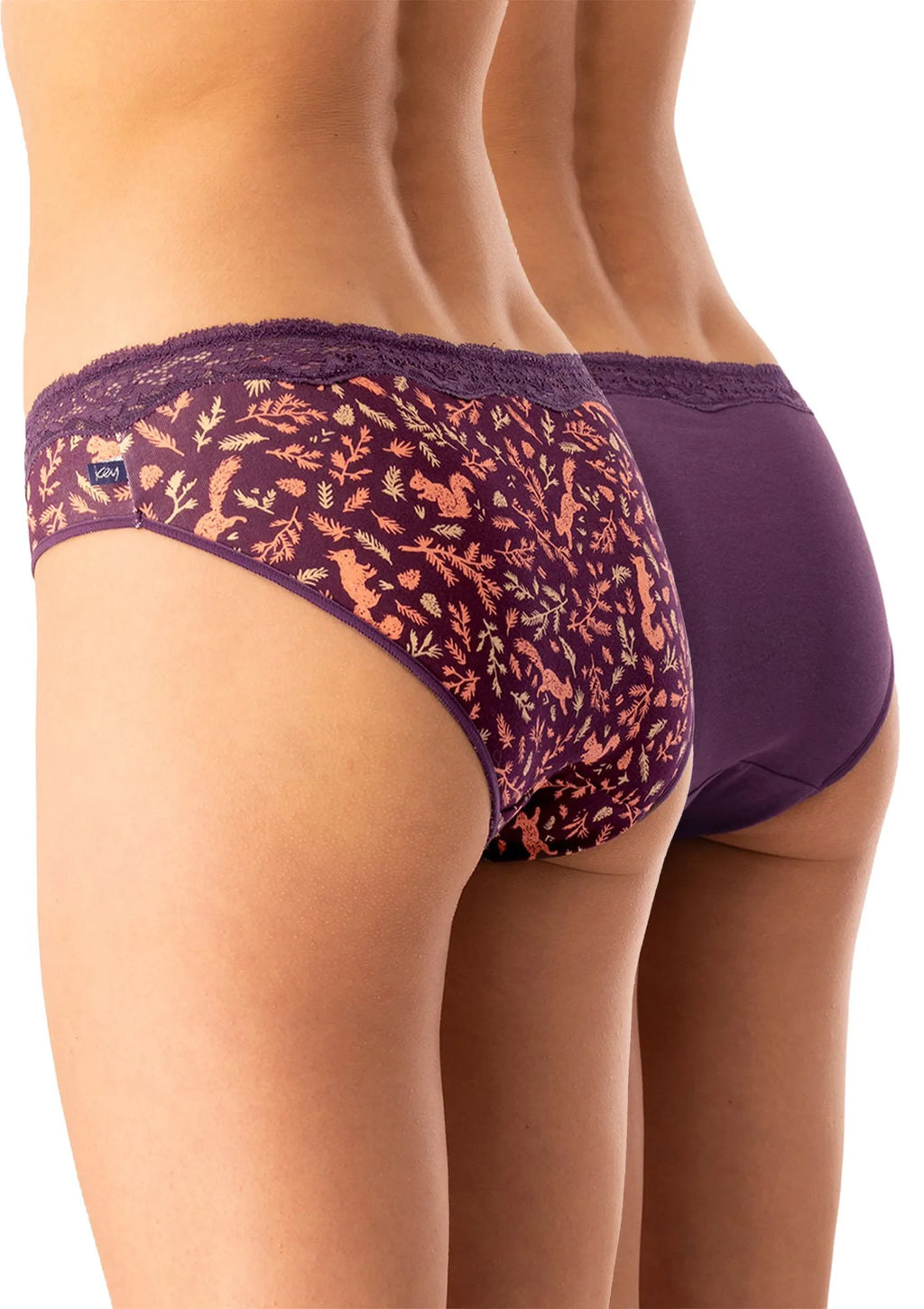 Figi mini bikini Key LPR 706 z wiewiórką, bawełniany dwupak