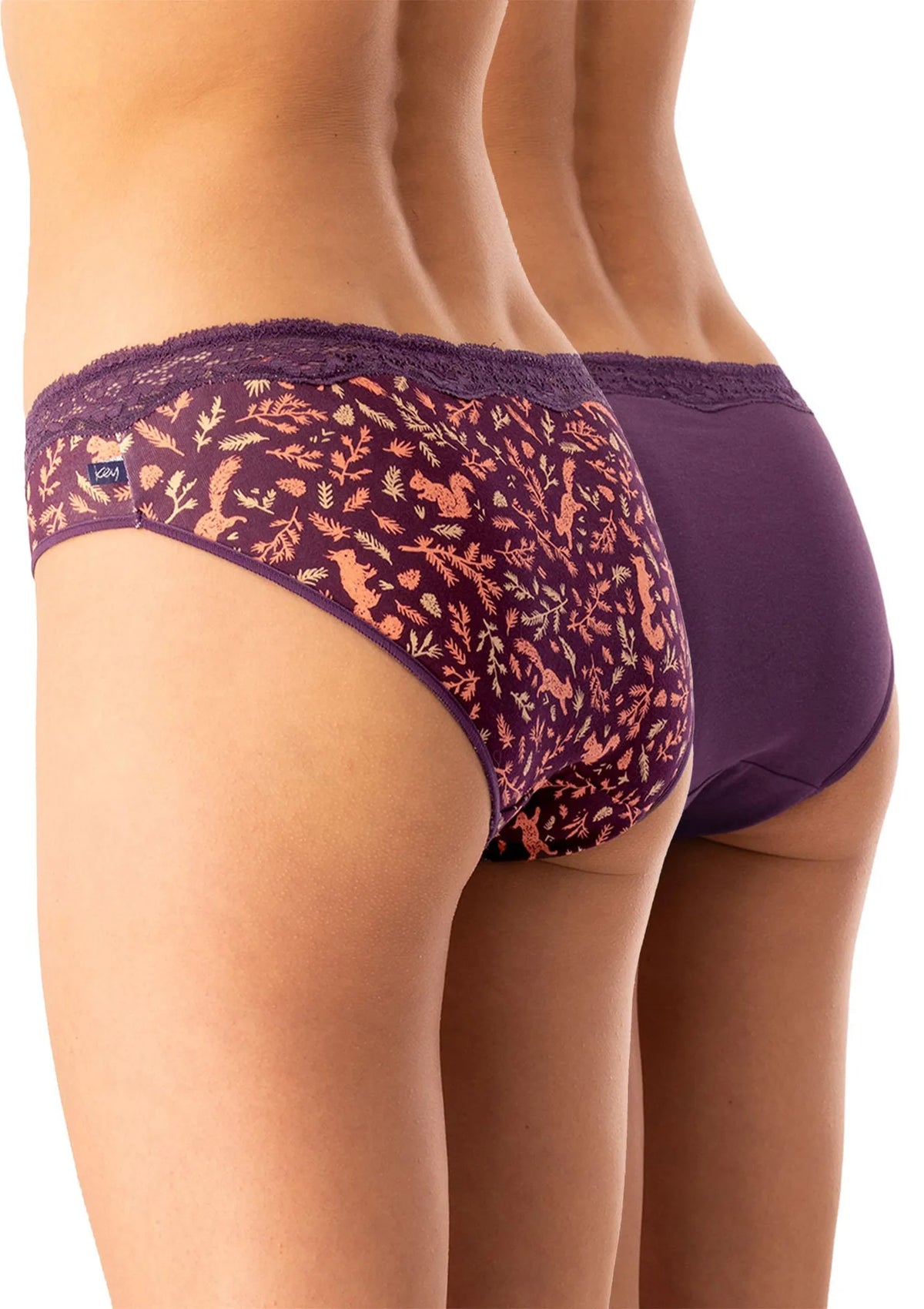Figi mini bikini Key LPR 706 z wiewiórką, bawełniany dwupak