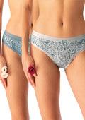 Key LPR 830 wzorzyste figi mini bikini, bawełna, 2 pary