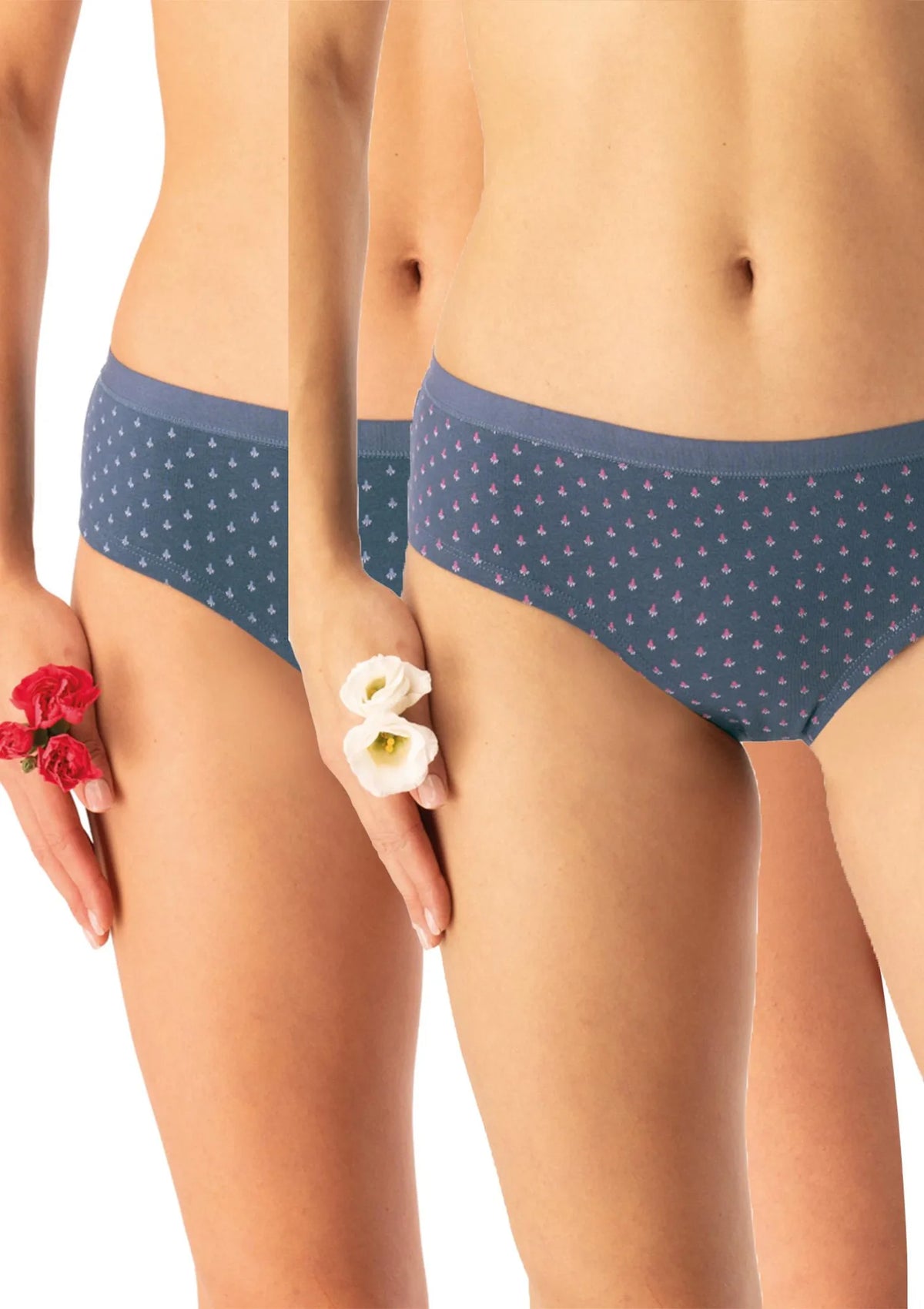 Figi Key LPN 742 mini back bikini, granatowe wzory, 2 szt.