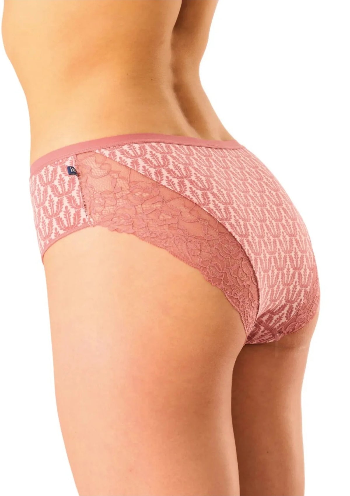 Key LPC 512 figi midi bikini z koronką z tyłu, turkus i morela