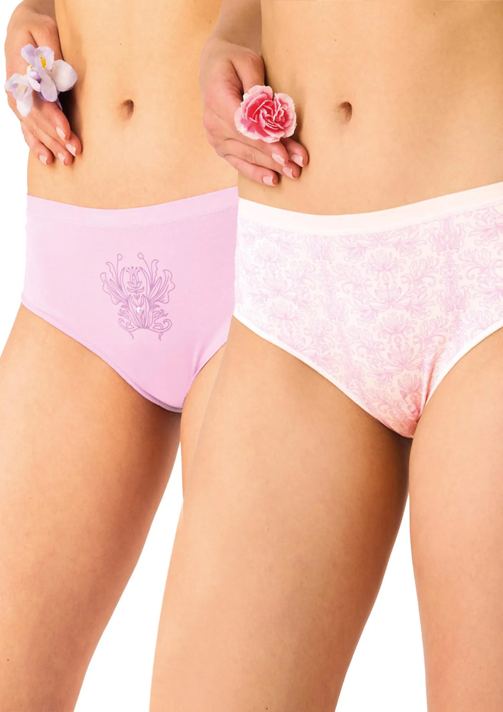 Key LPC 531 figi midi bikini z kwiatem, koronka na tyle, 2 szt.