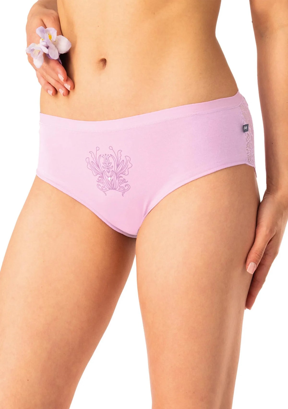 Key LPC 531 figi midi bikini z kwiatem, koronka na tyle, 2 szt.