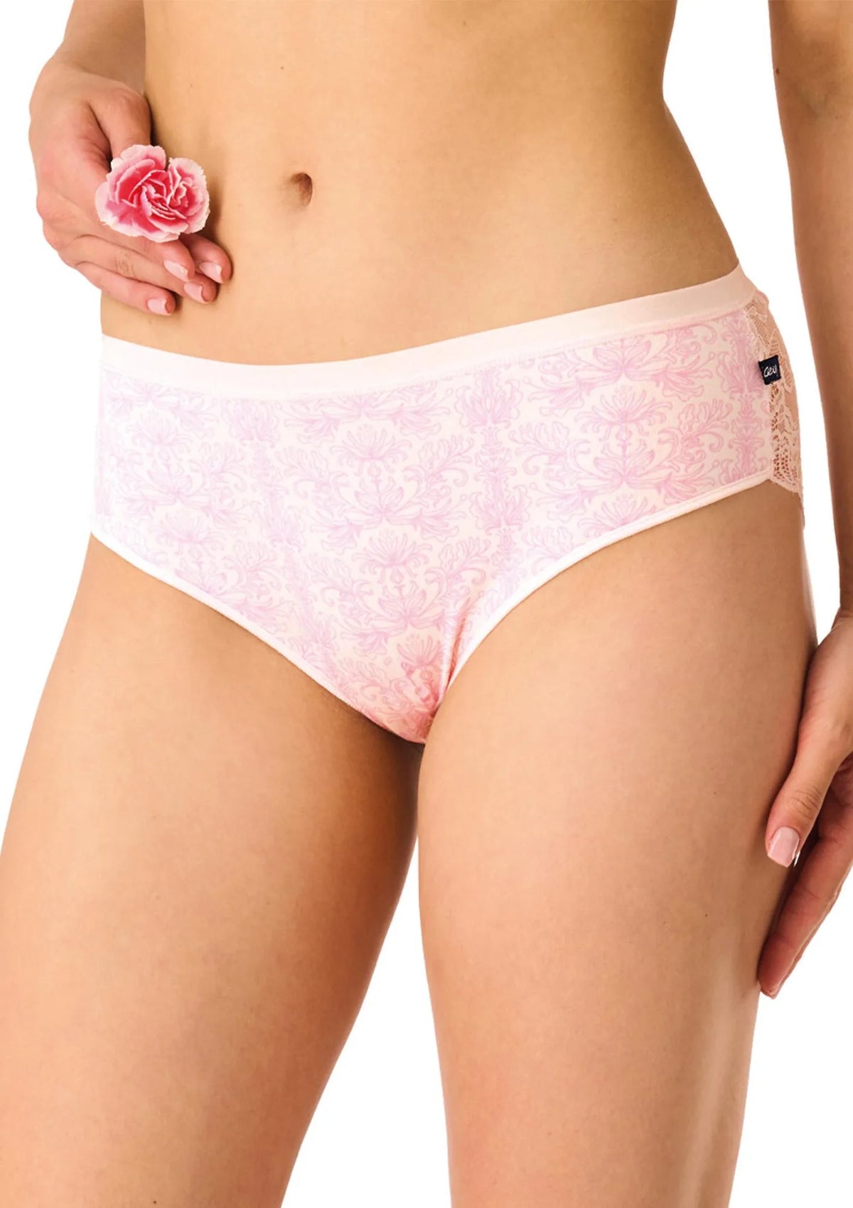 Key LPC 531 figi midi bikini z kwiatem, koronka na tyle, 2 szt.