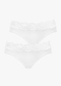 Pierre Cardin Viola figi bawełniane z koronkowym pasem, 2 pack białe