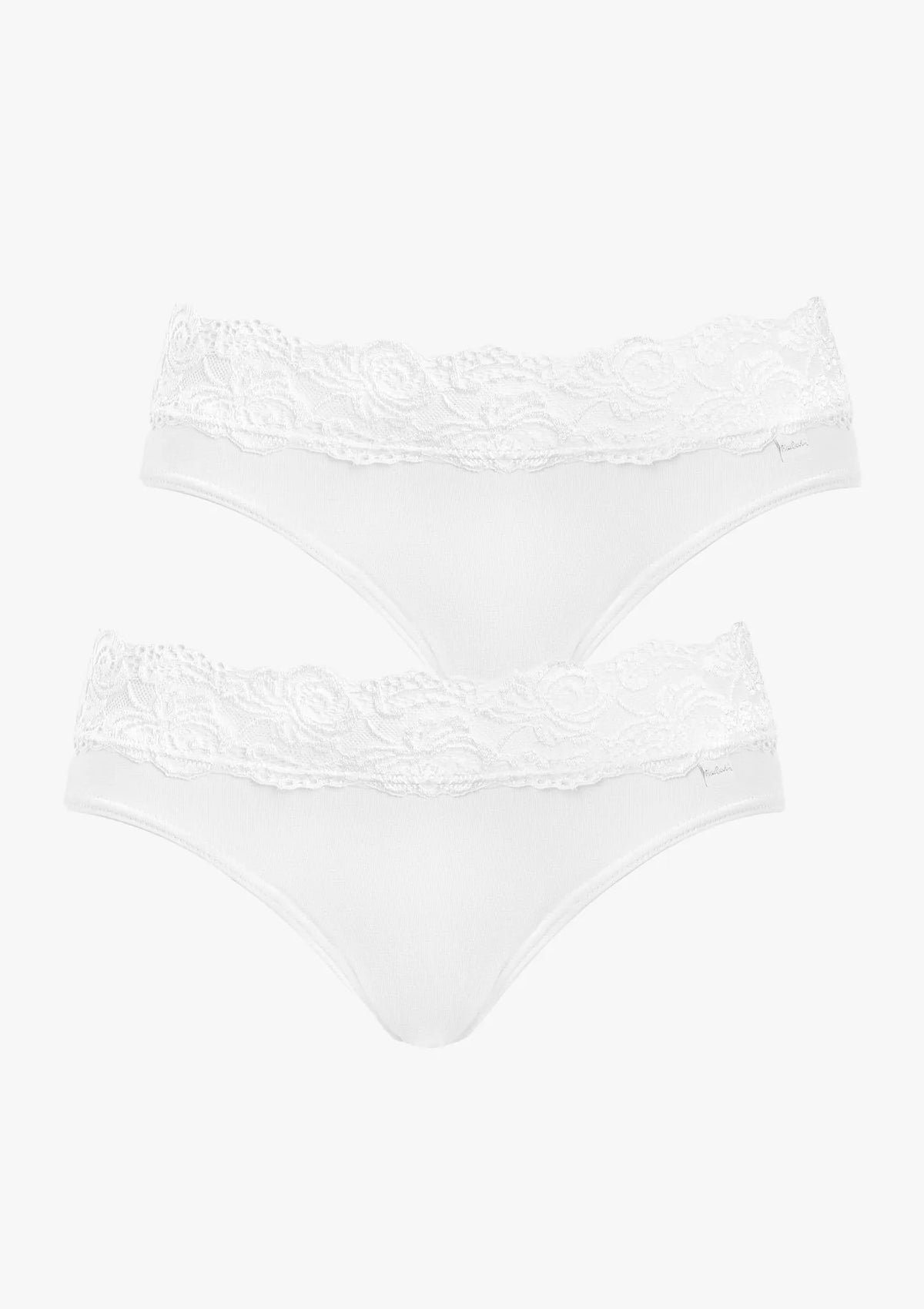 Pierre Cardin Viola figi bawełniane z koronkowym pasem, 2 pack białe