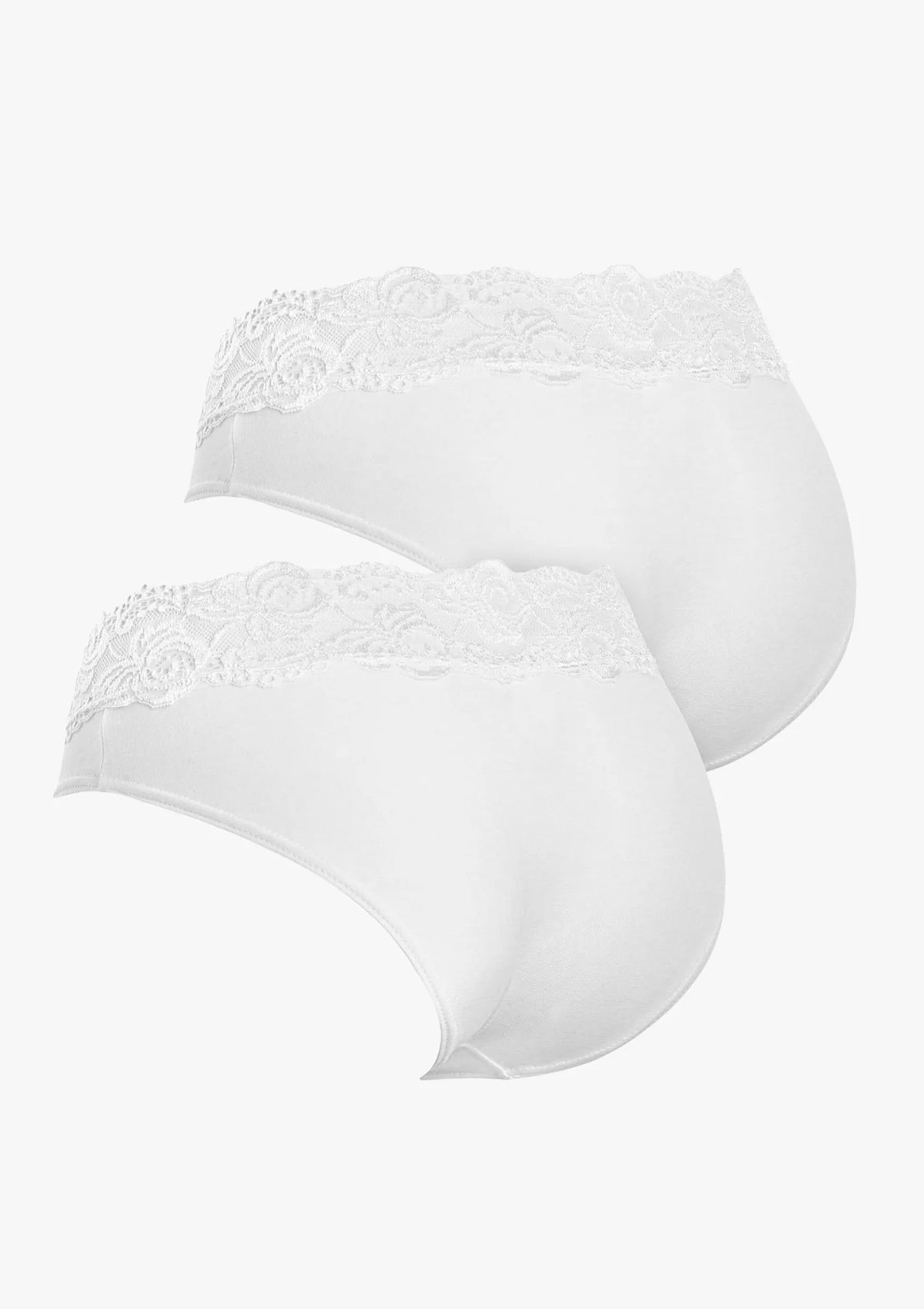 Pierre Cardin Viola figi bawełniane z koronkowym pasem, 2 pack białe