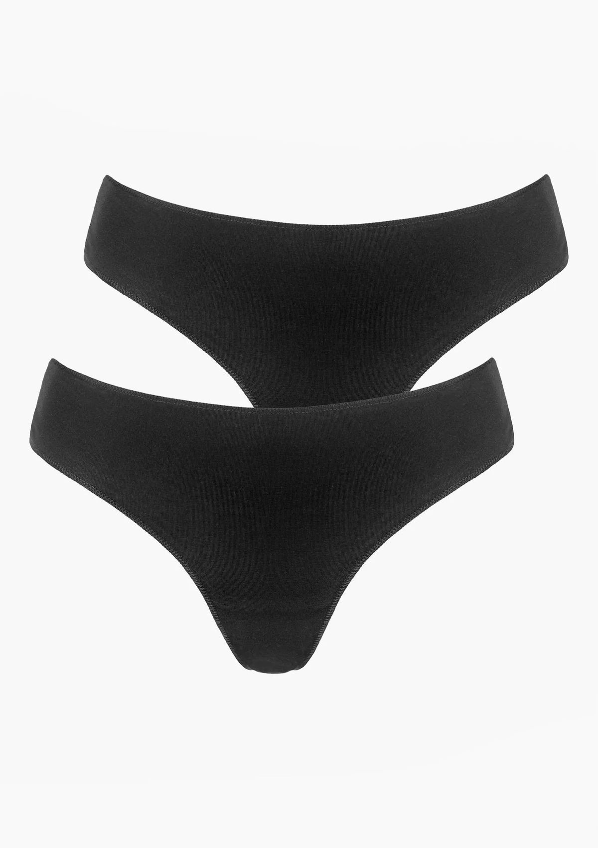 Pierre Cardin Giglio figi z koronkowym tyłem, bawełna 2 pary czarne