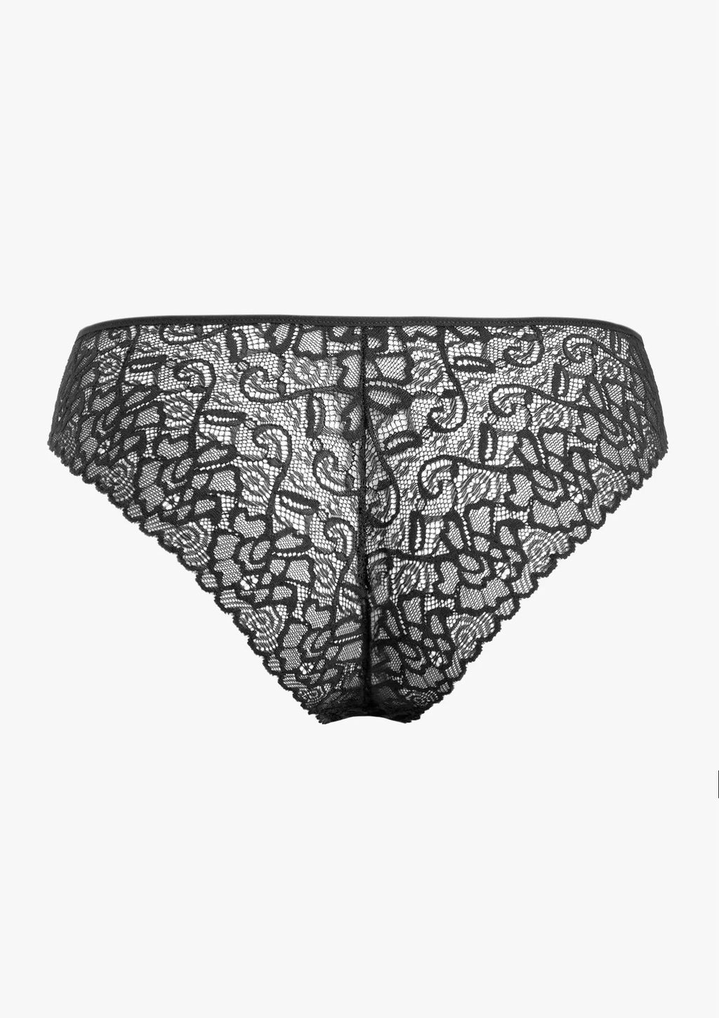 Pierre Cardin Giglio figi z koronkowym tyłem, bawełna 2 pary czarne