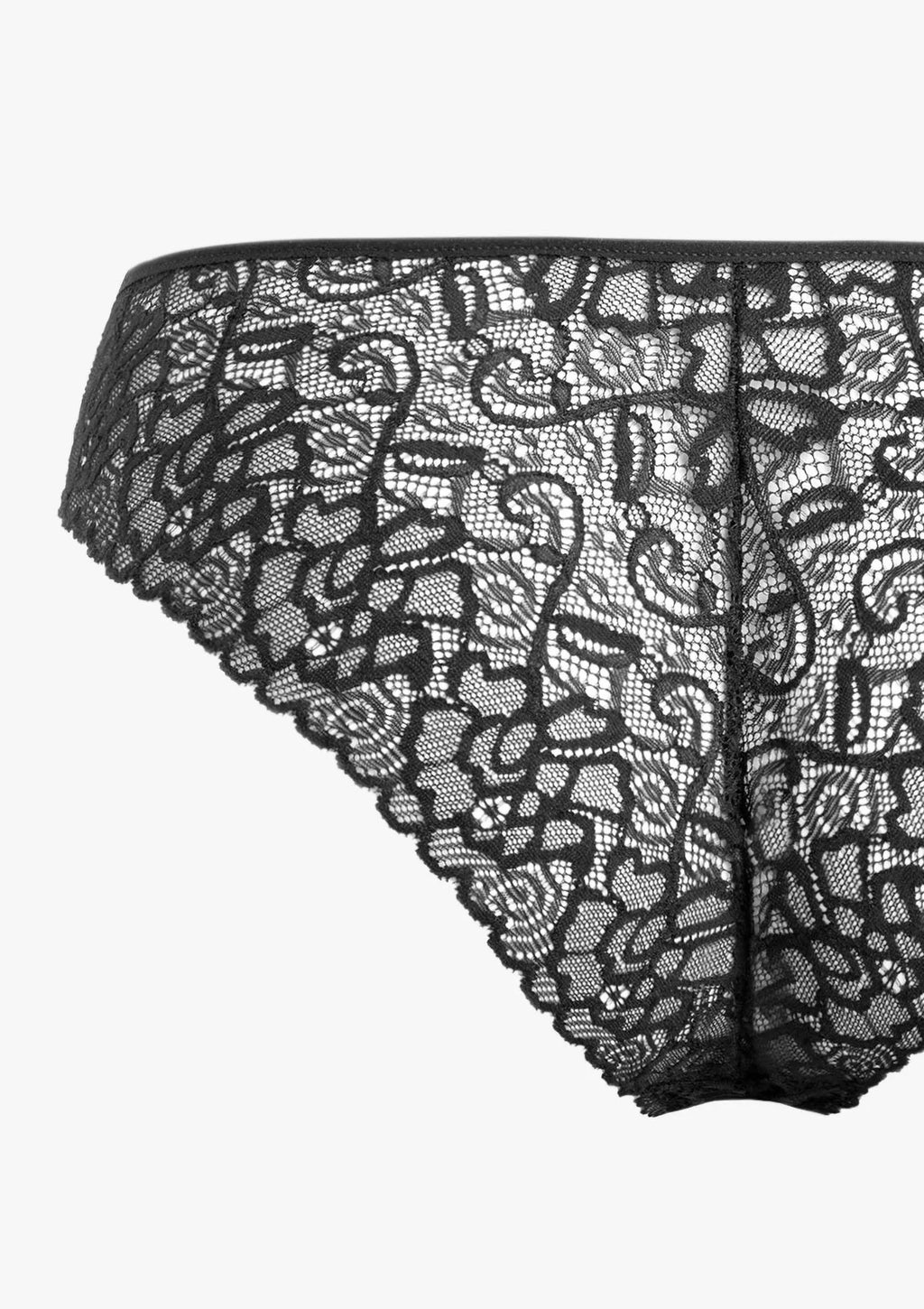 Pierre Cardin Giglio figi z koronkowym tyłem, bawełna 2 pary czarne