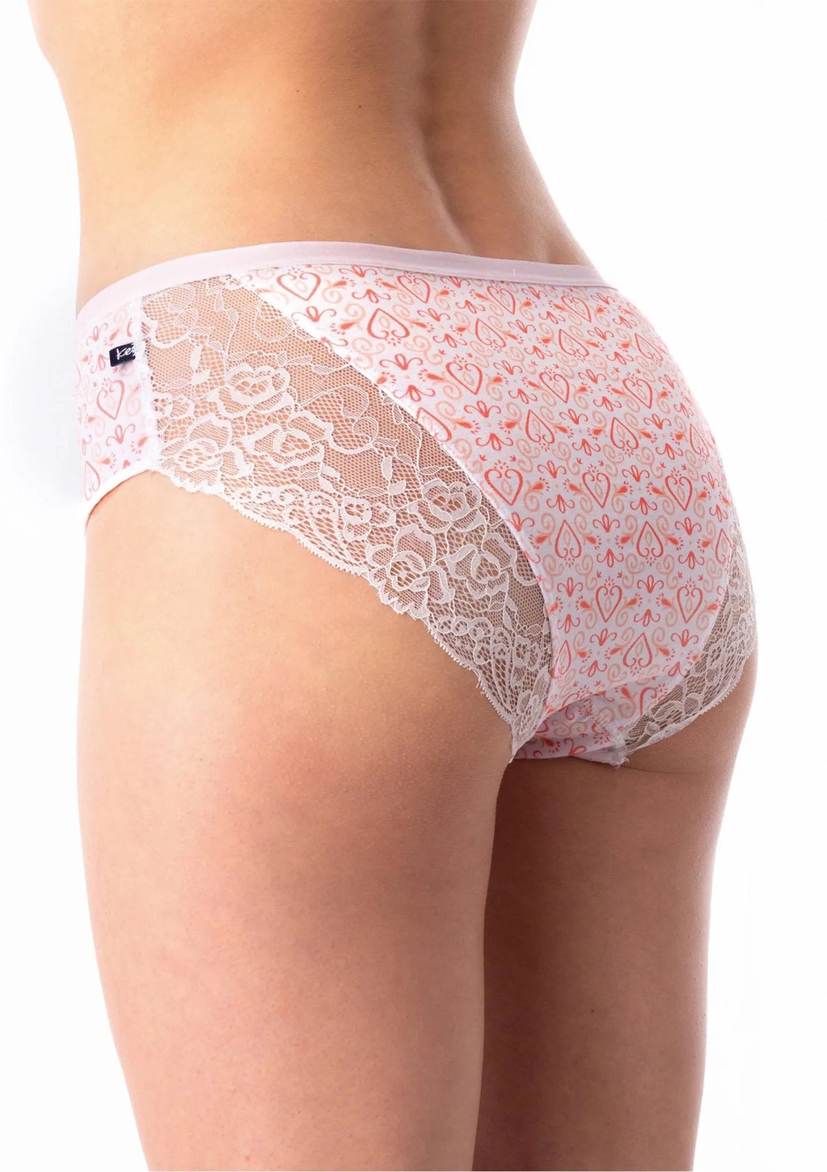 Figi damskie LPC 726 Key – bawełniane z subtelną koronką