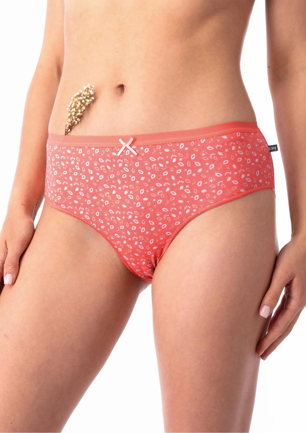 Figi damskie LPC 726 Key – bawełniane z subtelną koronką