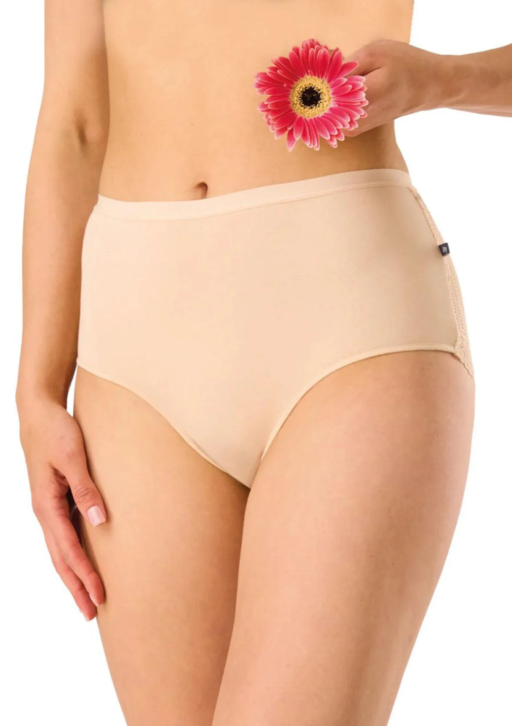 Key LPF 112 figi maxi bikini beżowe 2 szt., koronka z tyłu