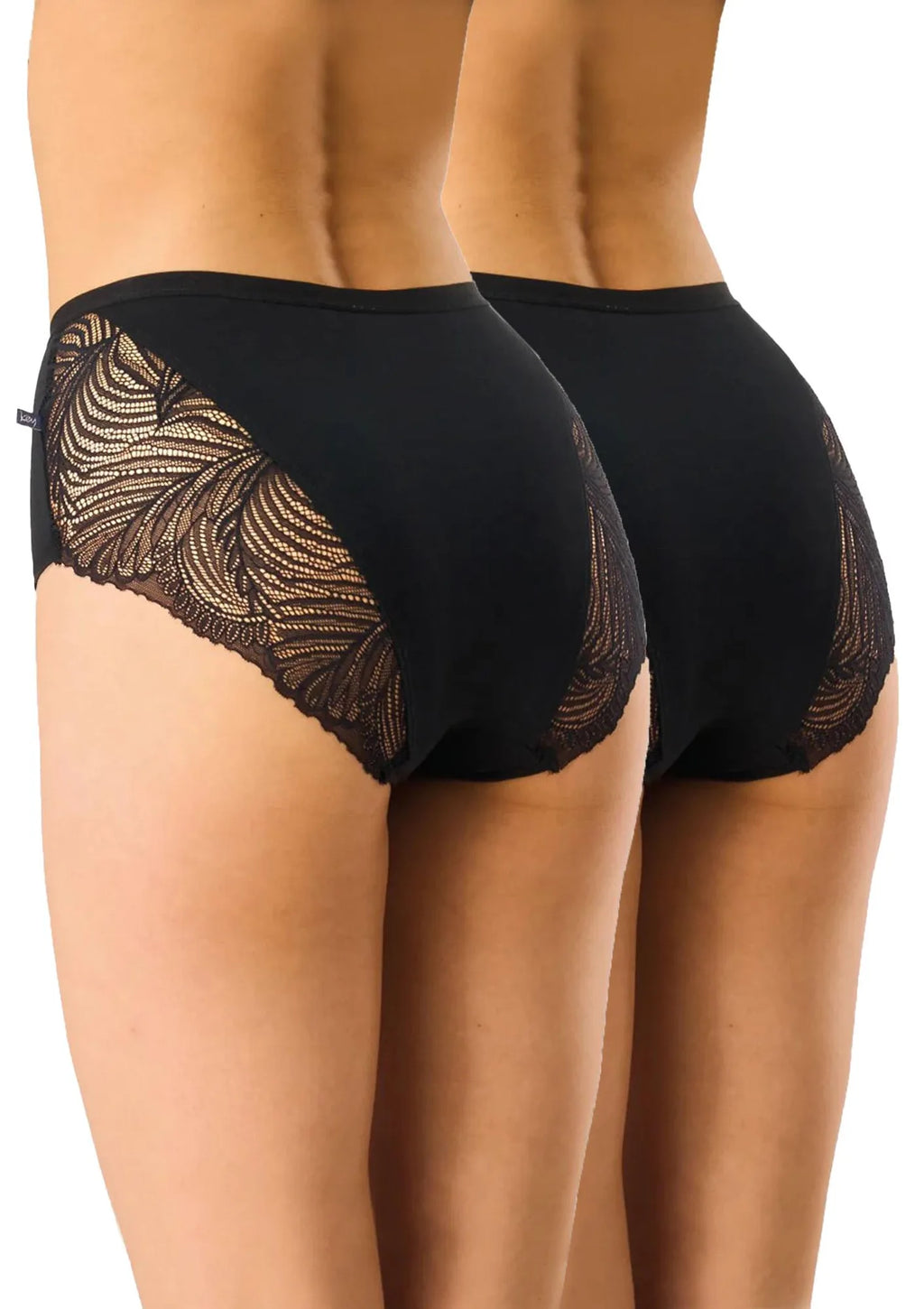 Key LPF 112 figi maxi bikini czarne 2 szt., koronka z tyłu