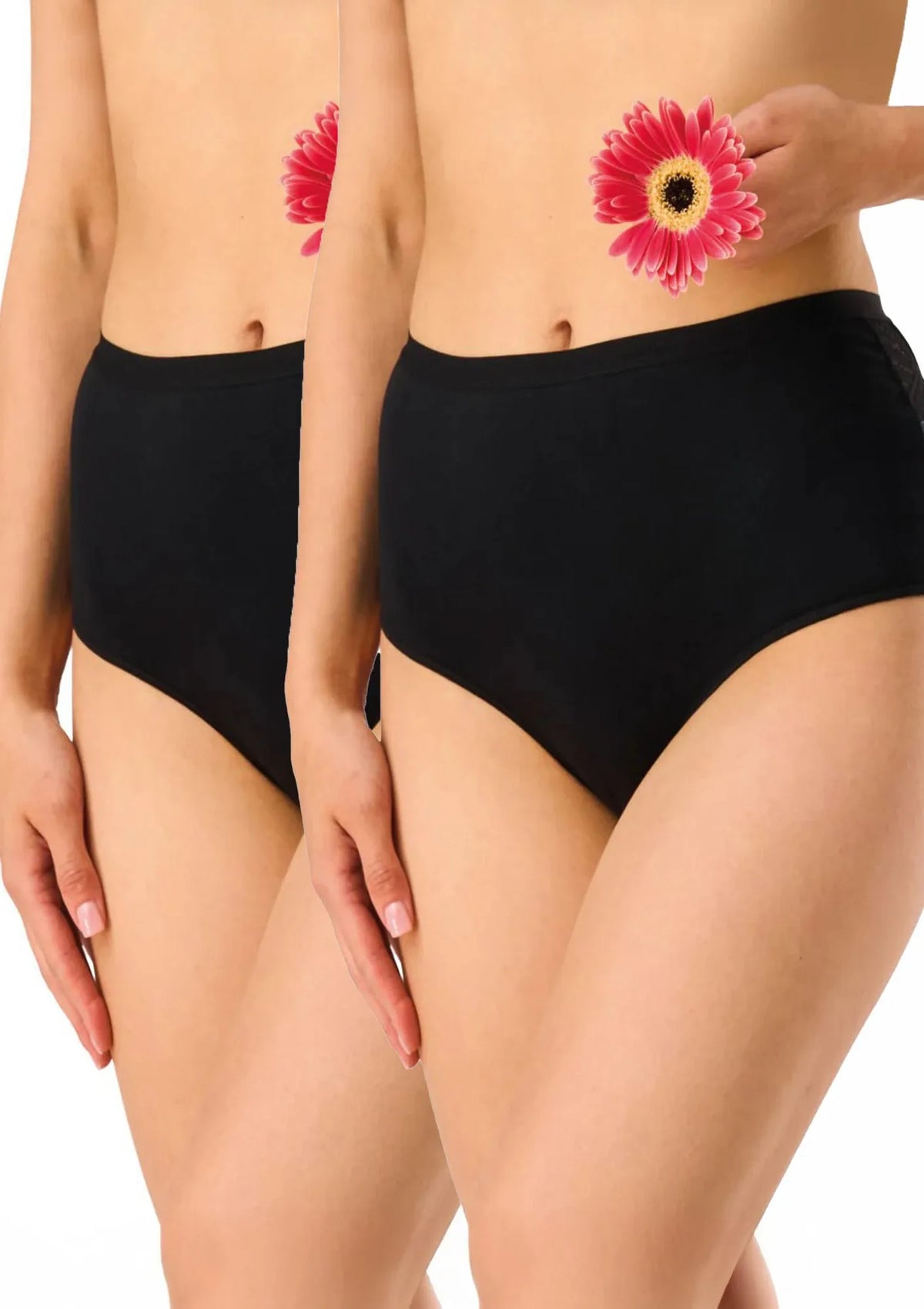 Key LPF 112 figi maxi bikini czarne 2 szt., koronka z tyłu