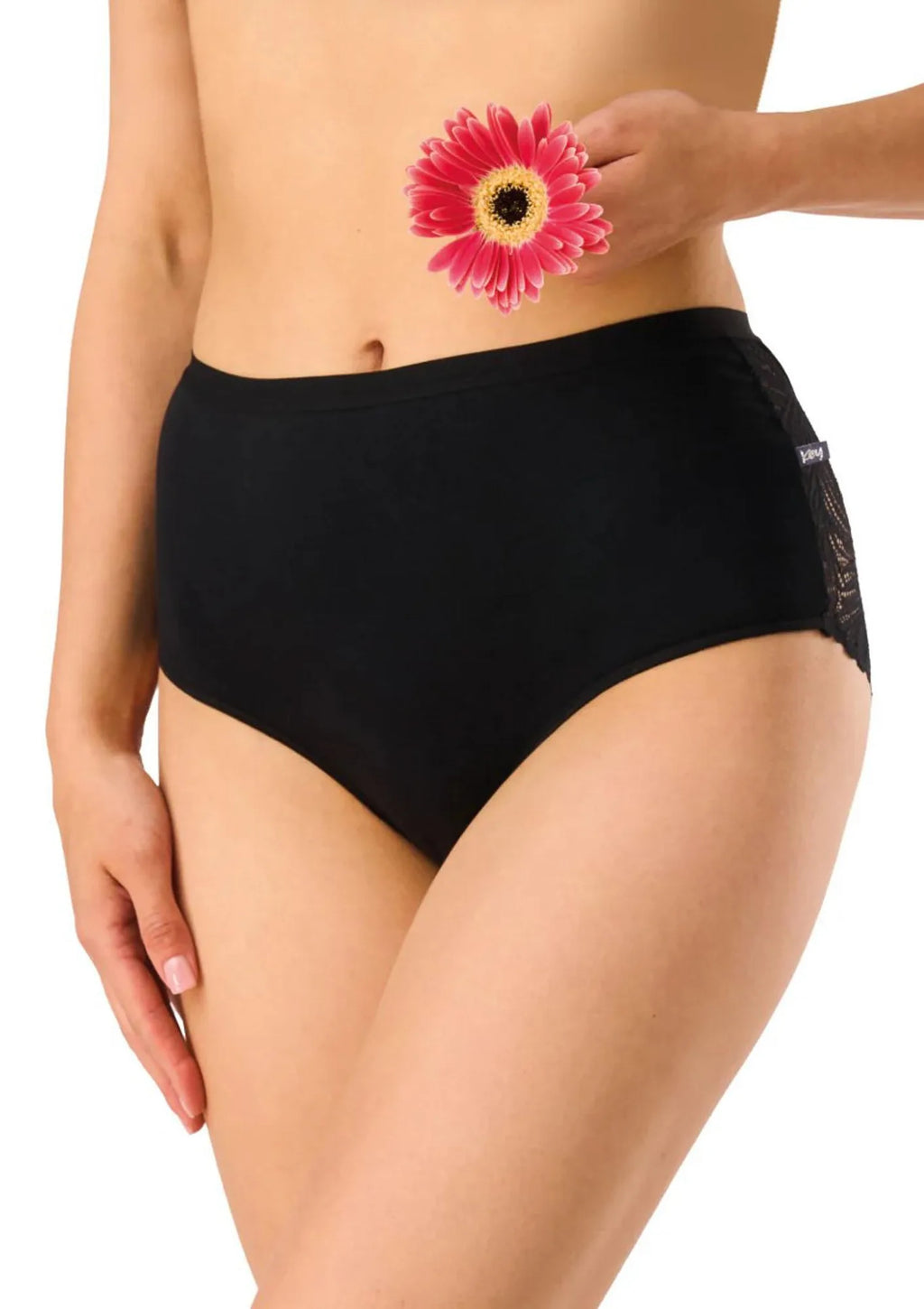 Key LPF 112 figi maxi bikini czarne 2 szt., koronka z tyłu