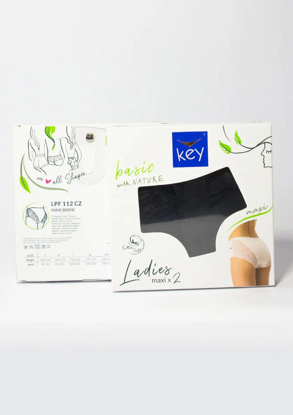 Key LPF 112 figi maxi bikini czarne 2 szt., koronka z tyłu