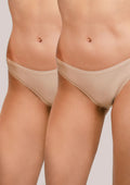 Kleo 129 Cotton figi damskie beżowe ze średnim stanem – 2 pary
