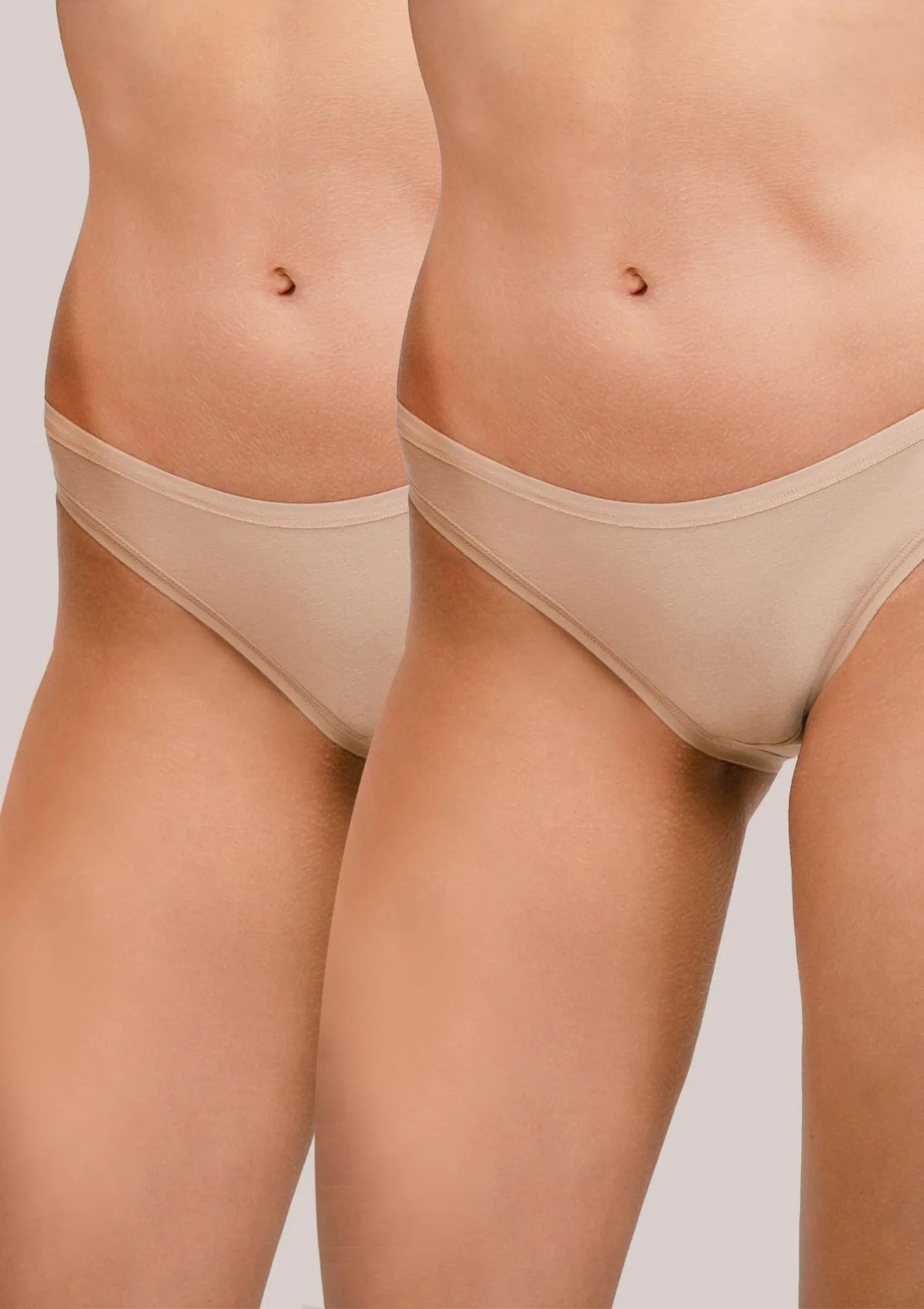Kleo 129 Cotton figi damskie beżowe ze średnim stanem – 2 pary