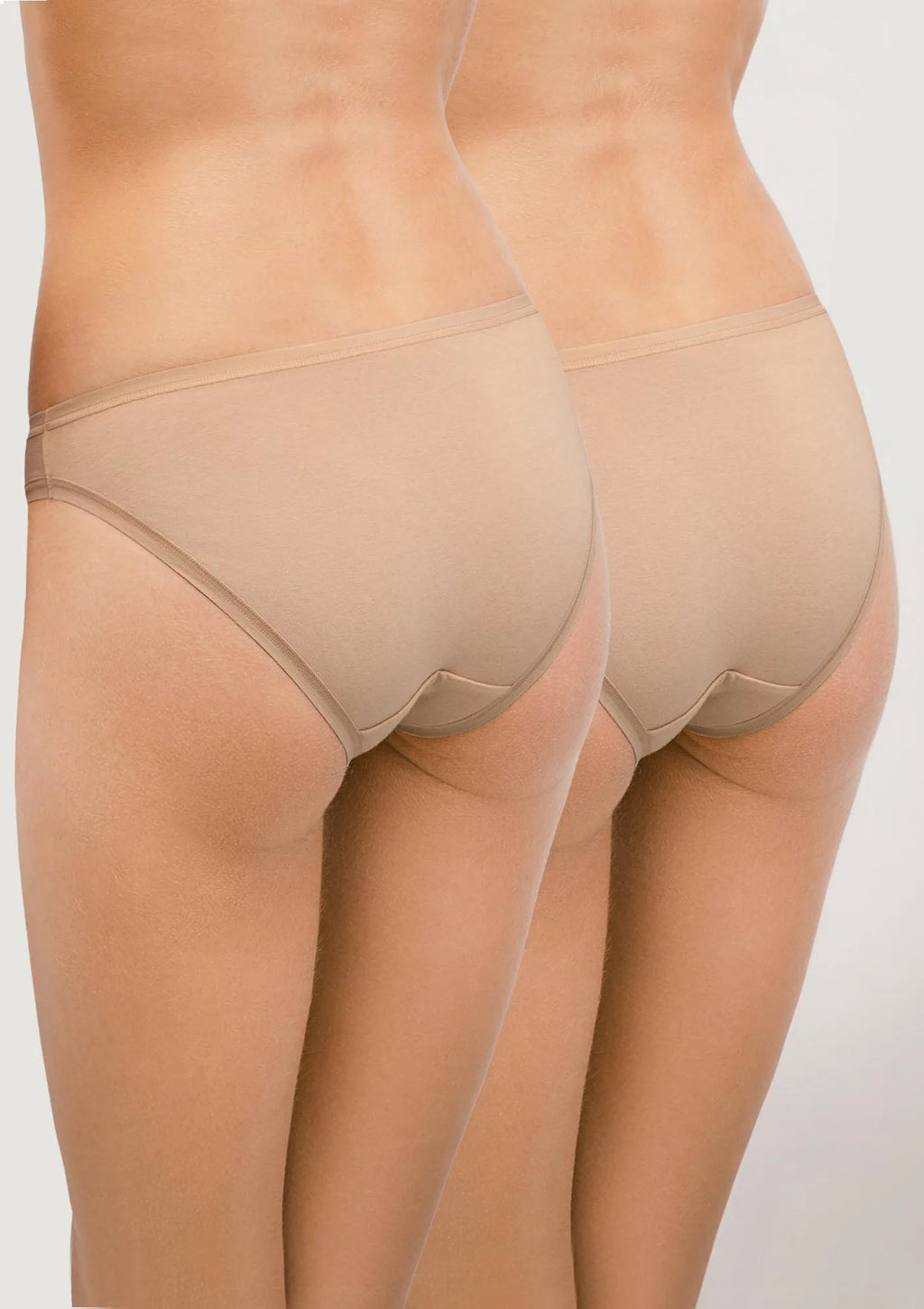 Kleo 129 Cotton figi damskie beżowe ze średnim stanem – 2 pary