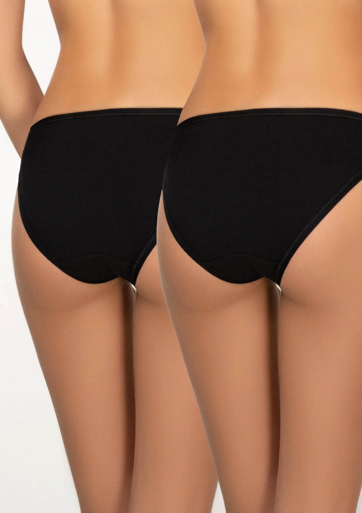 Kleo 129 Cotton figi damskie czarne ze średnim stanem – 2 pary