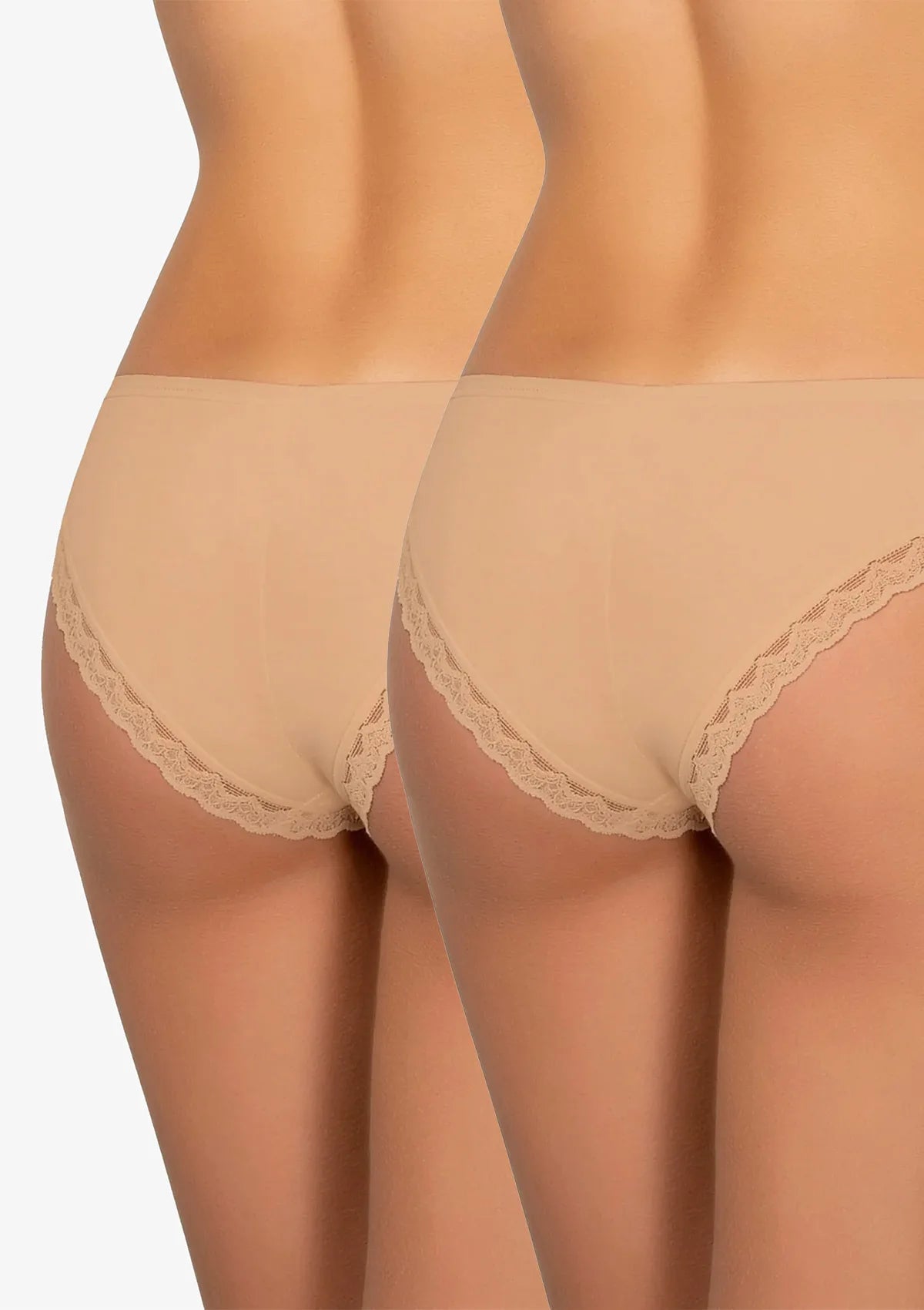 Figi damskie 147 Kleo beżowe – bawełniane midi bikini