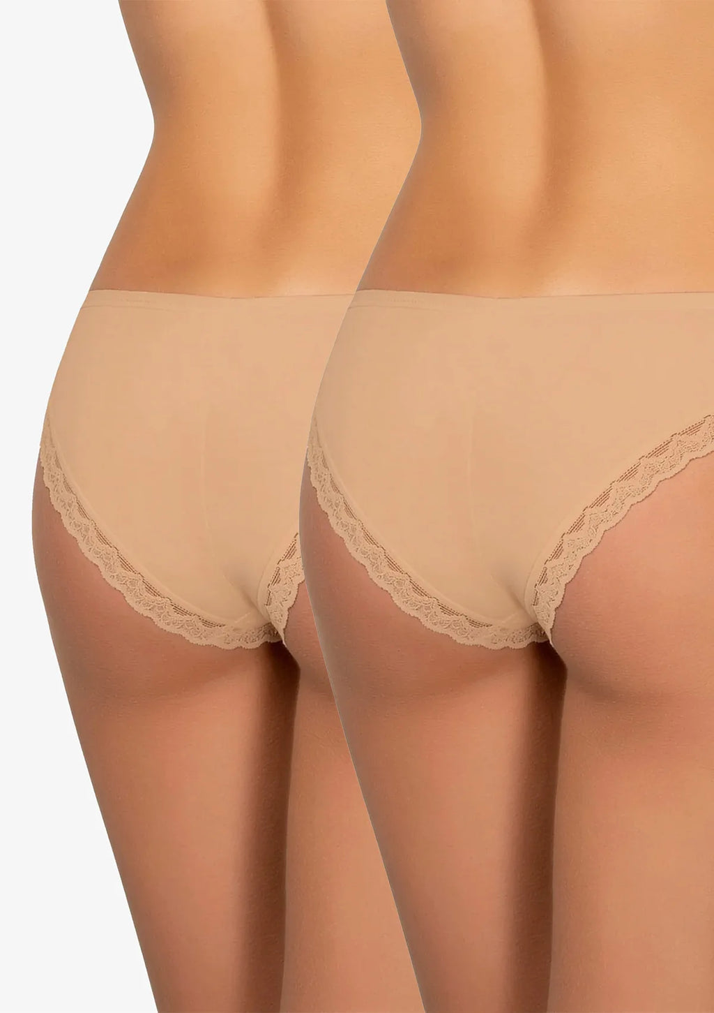 Figi damskie 147 Kleo beżowe – bawełniane midi bikini