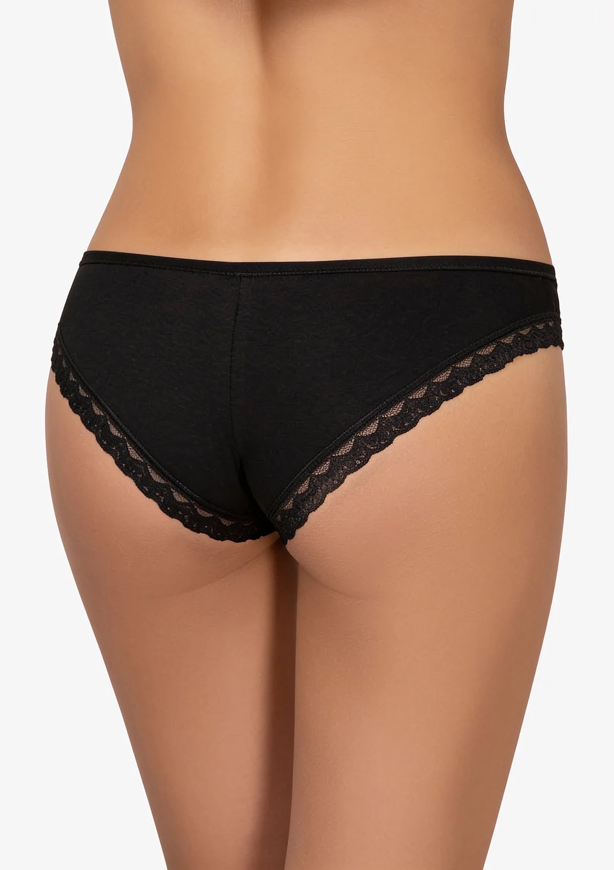 Figi damskie 147 Kleo czarne – bawełniane midi bikini