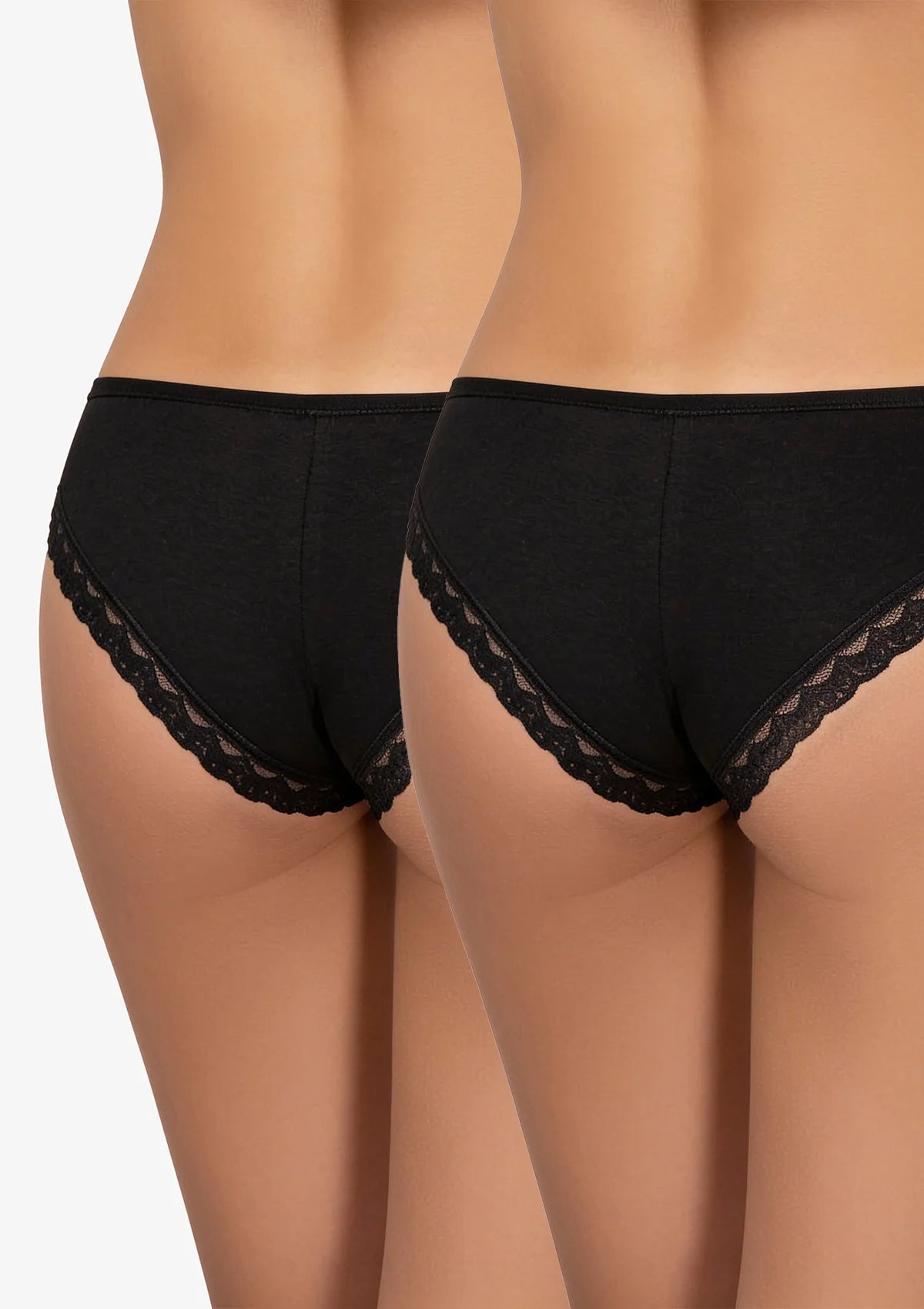 Figi damskie 147 Kleo czarne – bawełniane midi bikini
