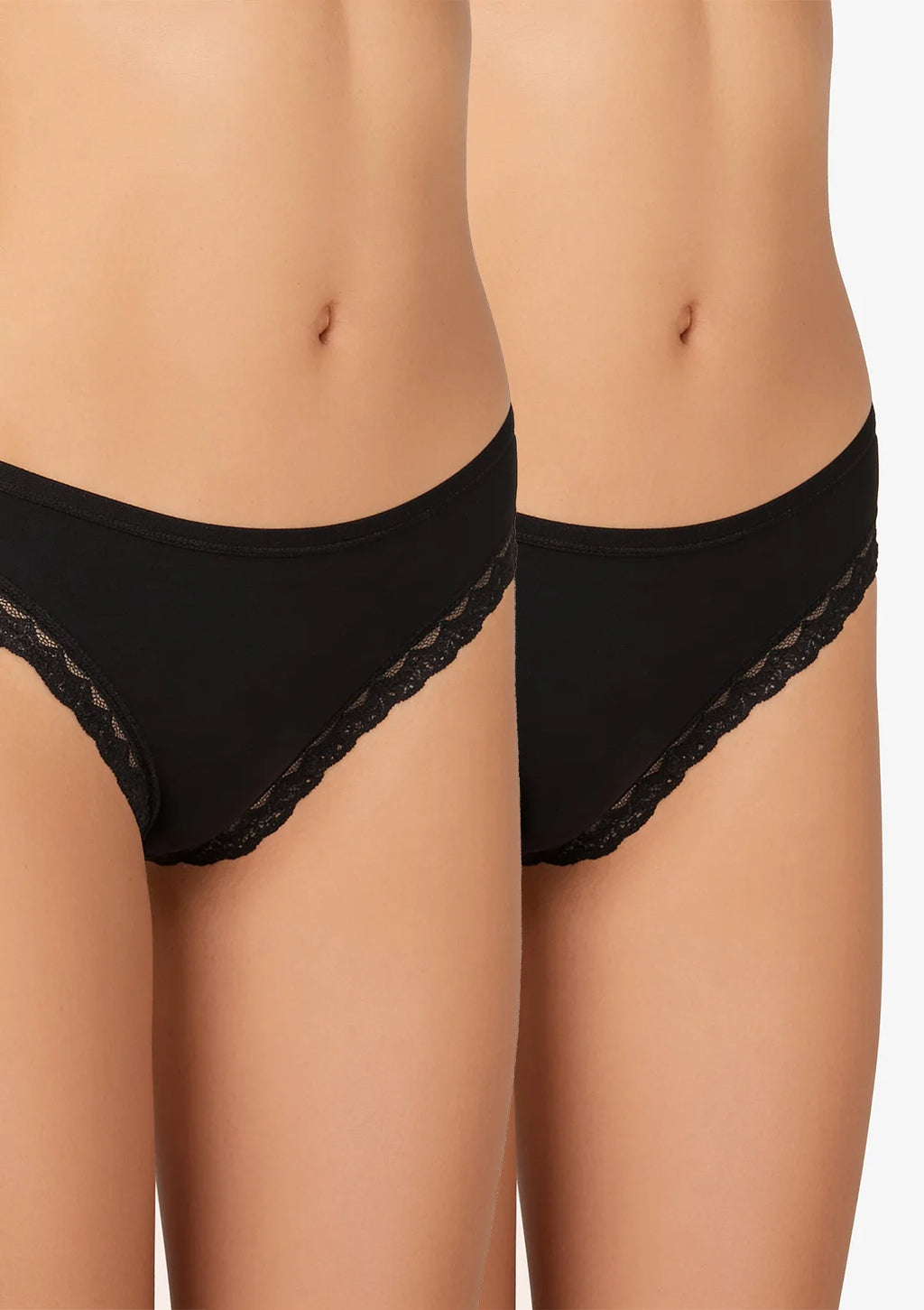 Figi damskie 147 Kleo czarne – bawełniane midi bikini